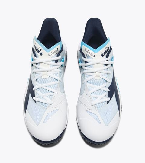 Tennis shoe for clay courts - Stability & control - Women&rsquo;s
 B.ICON 3 CLAY WHITE/BLUE CORSAIR - Diadora