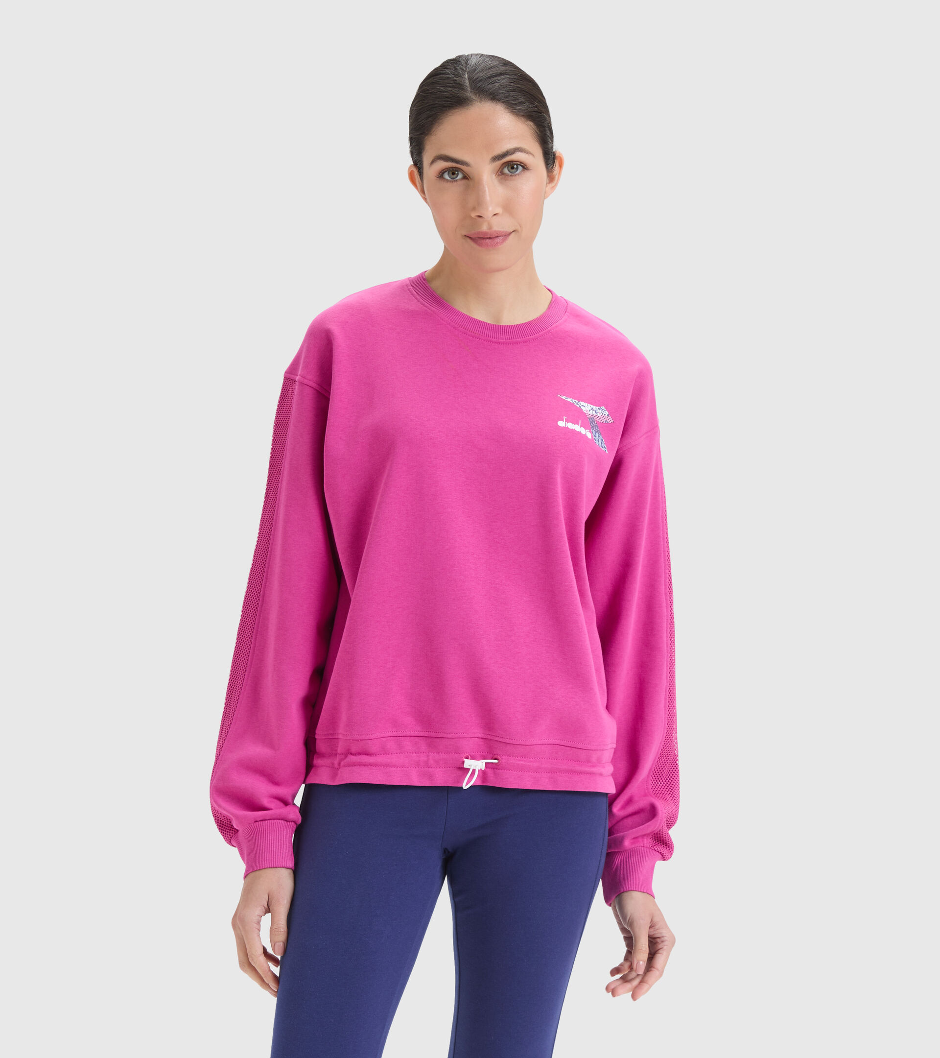 Cotton sports sweatshirt - Women L.SWEAT FLOSS PINK IBIS - Diadora