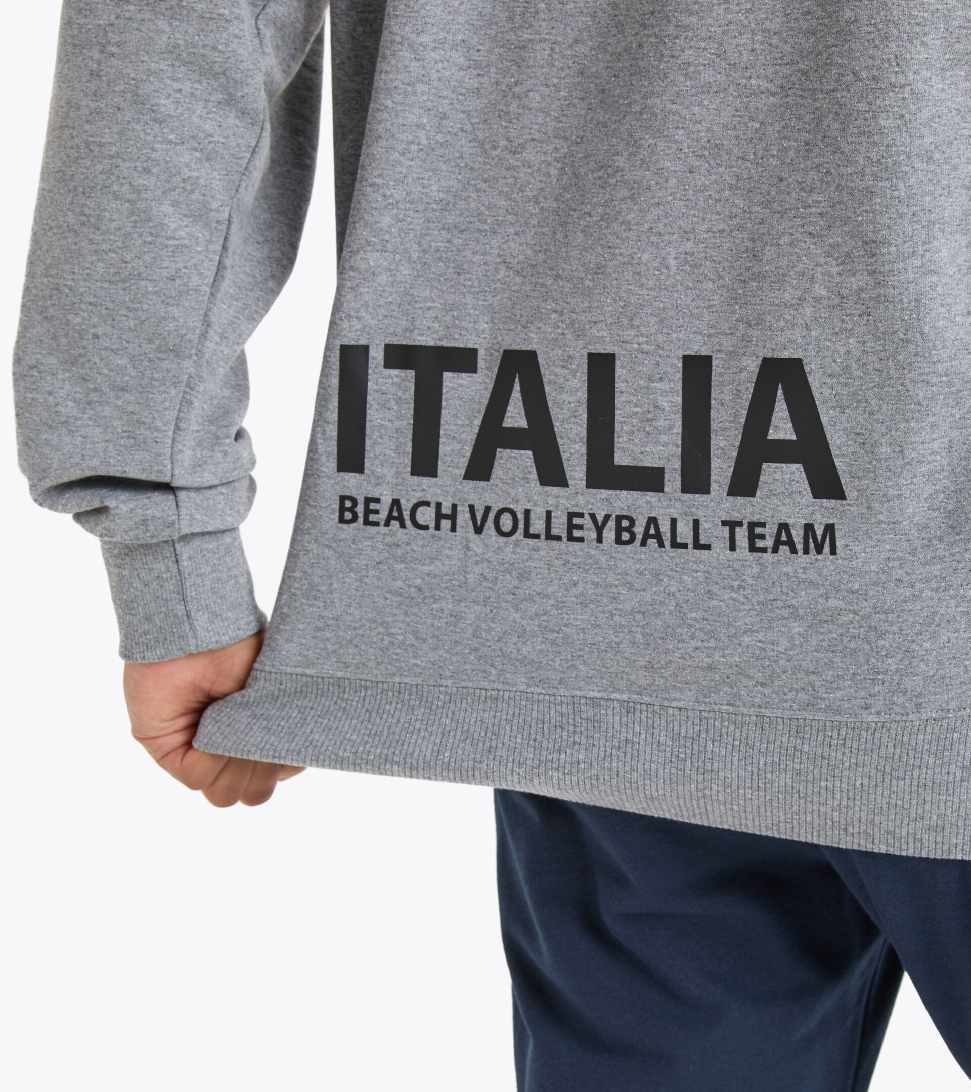Men tracksuit - Italy National Volleyball Team  TUTA FELPA RAPPRESENTANZA UOMO BV ITA GRAY MELANGE MIDDLE - Diadora
