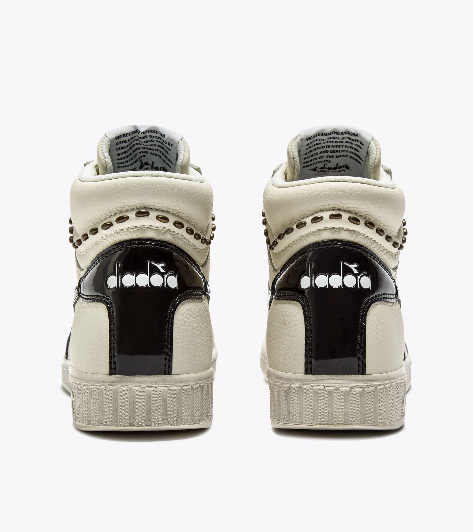 Zapatilla retro-tenis alta - Mujer GAME L HIGH WAXED STUDS WN BLANCO/NEGRO - Diadora