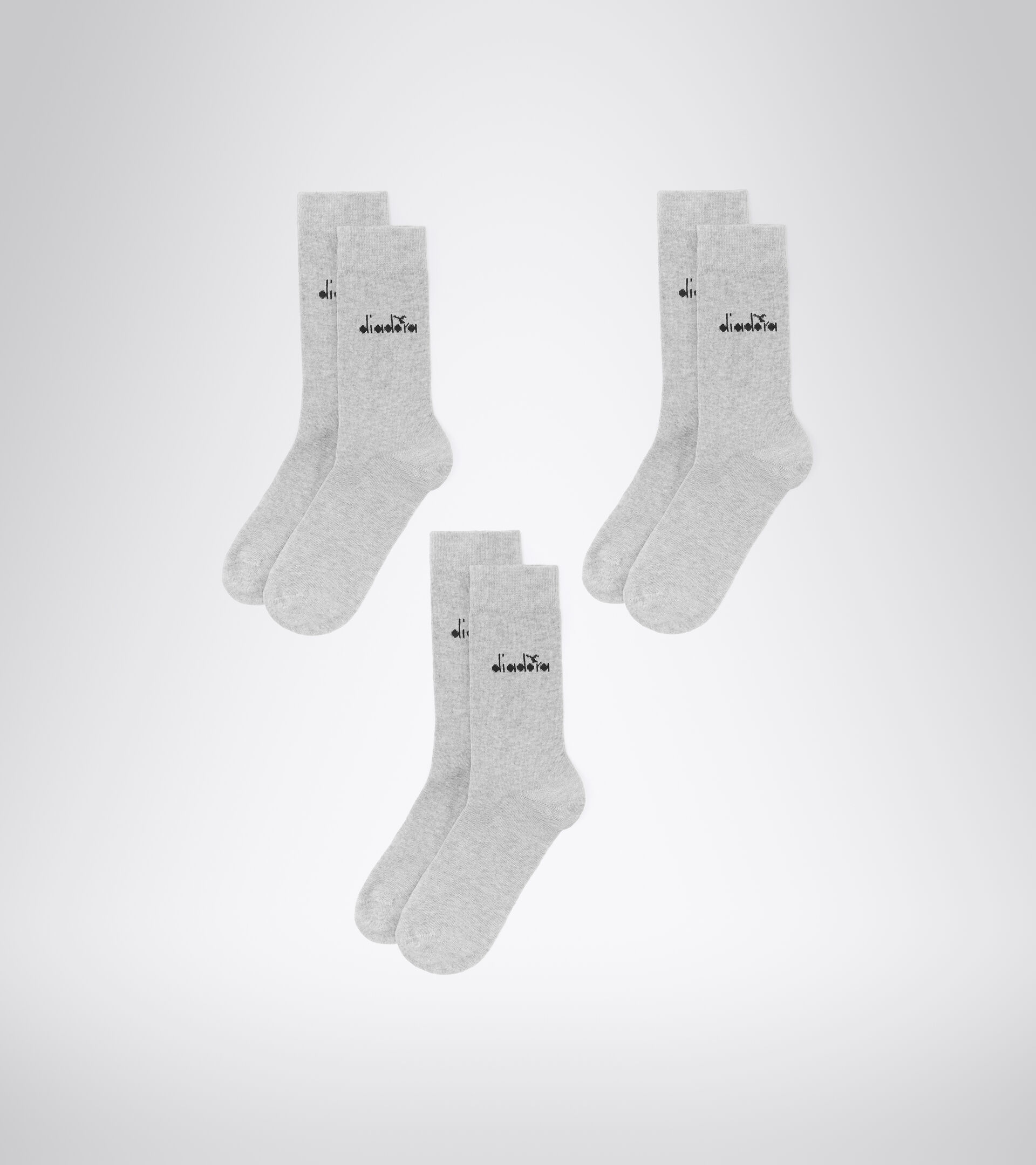 Pack de calcetines tobilleros - Unisex  U. MID PLAIN SOCKS 3-PACK GRIGIO MELANGE - Diadora