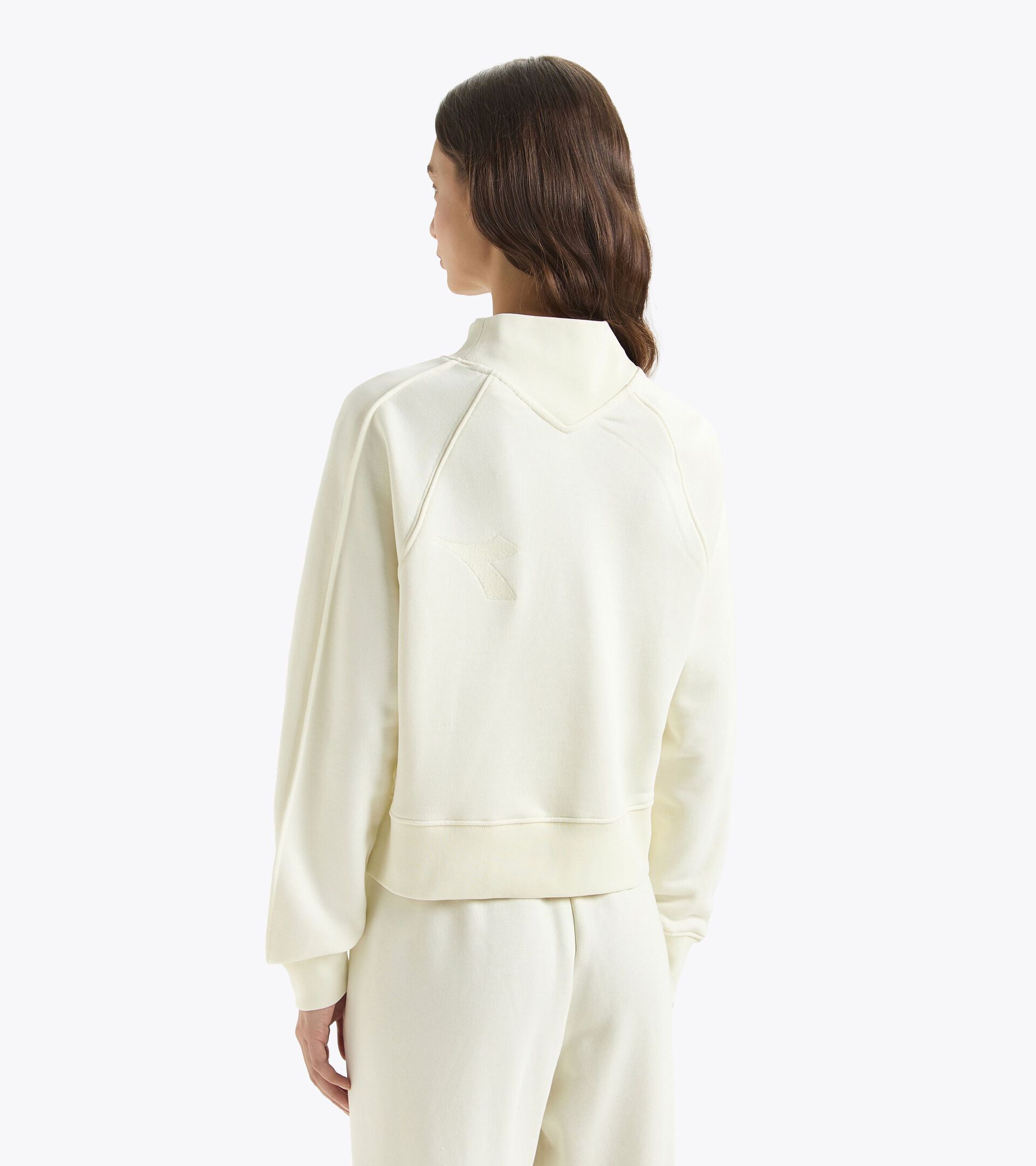 Sweatshirt - Women L. SWEATSHIRT CREW ATHL. LOGO BUTTER WHITE - Diadora