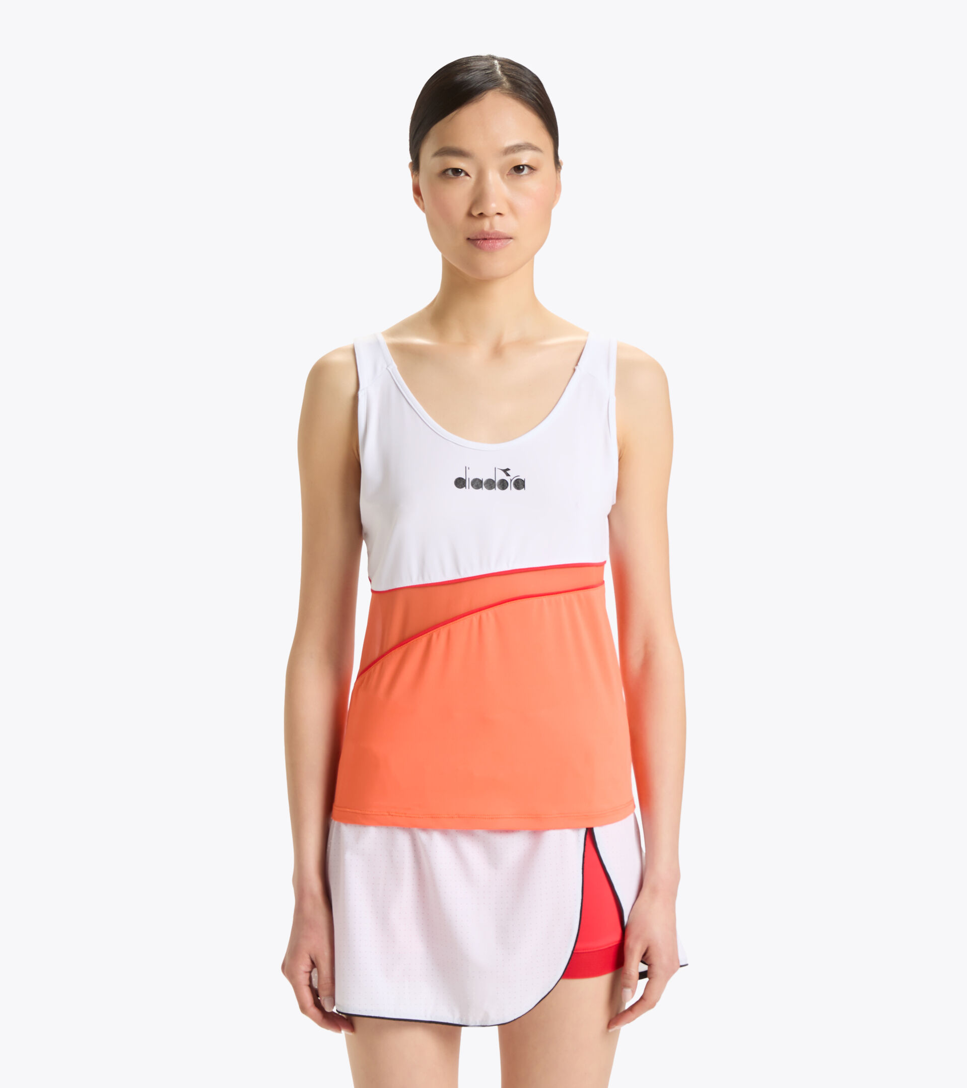 Tennis vest top - Women L. TANK ICON VERMILLION ORANGE - Diadora