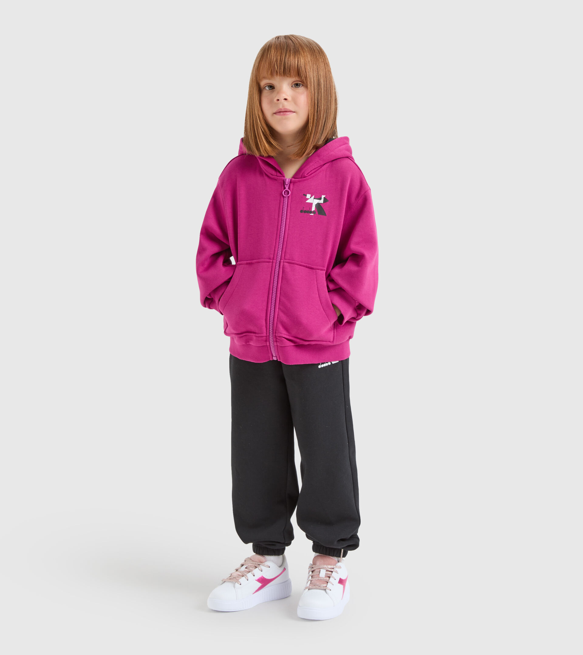 Tuta sportiva - Bambina JG.TRACKSUIT HD FZ GLEE VIOLA LAMPONE - Diadora