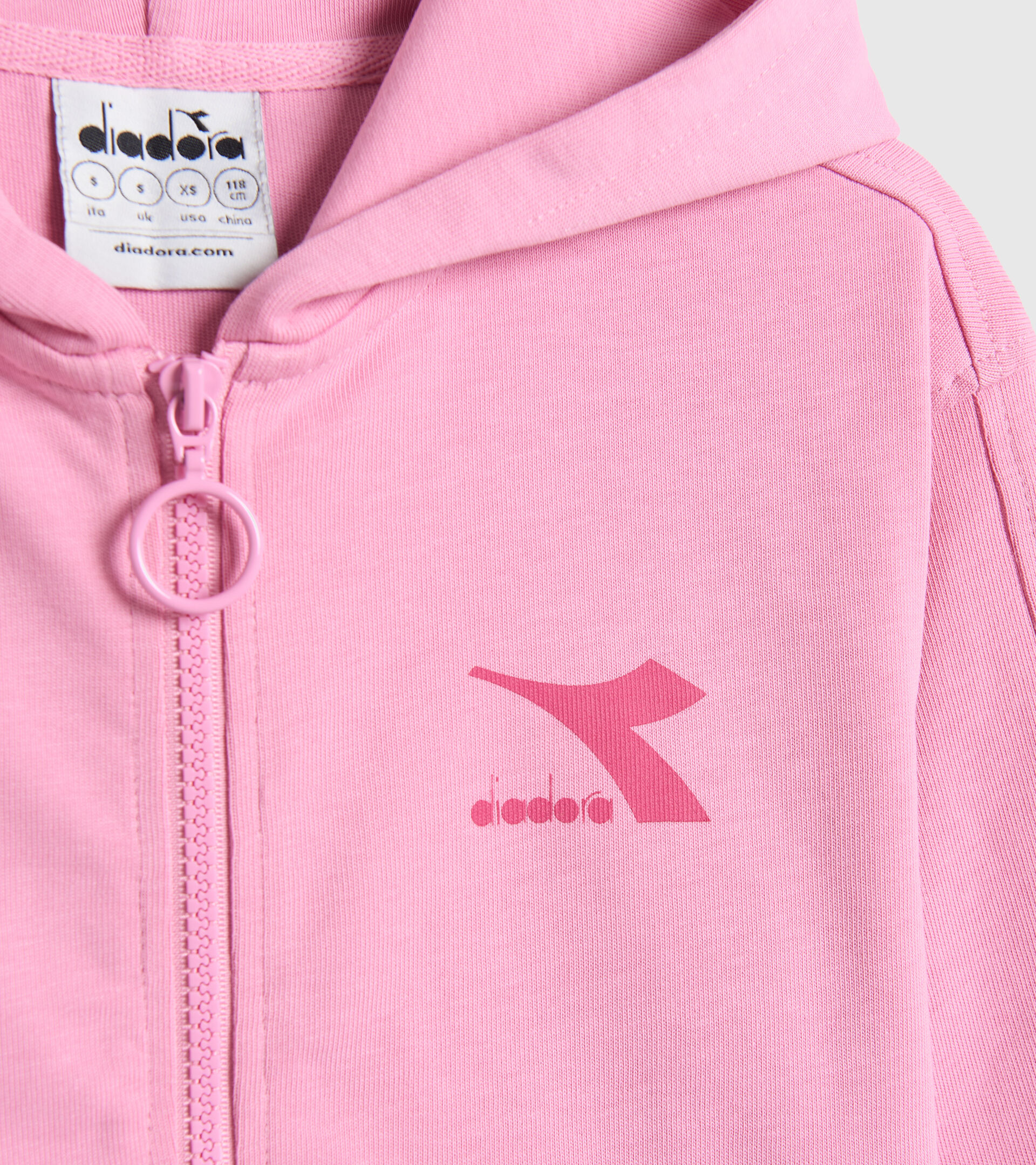 Sweat-shirt de sport en coton Junior - Unisexe JU. HOODIE FZ RAINBOW LILAS SACHET - Diadora