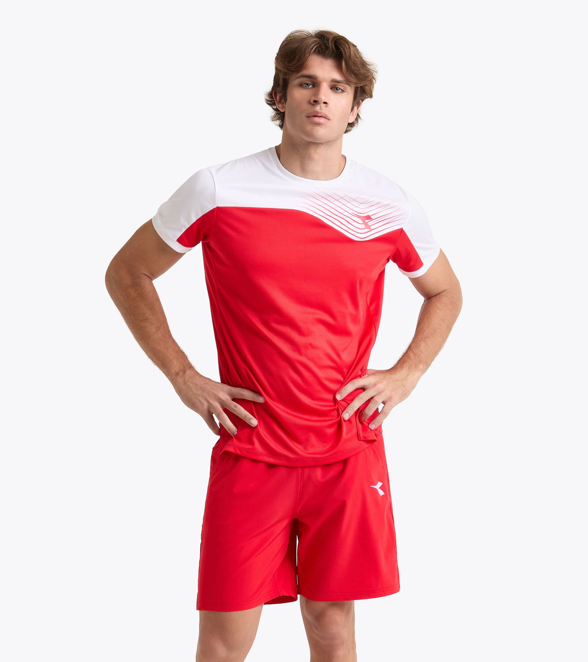 T-shirt de tennis - Homme T-SHIRT COURT ROUGE TOMATE - Diadora