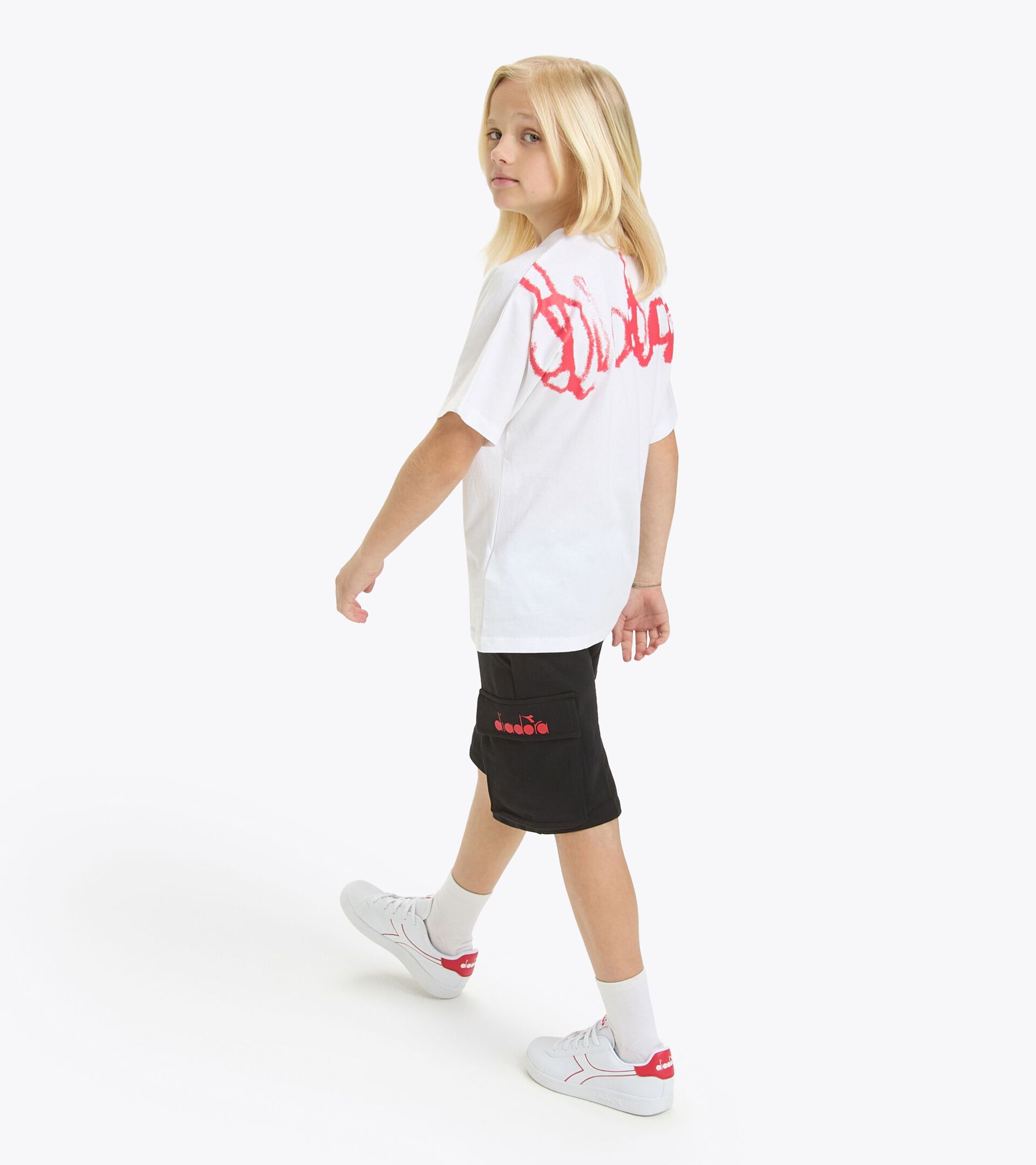 T-shirt in cotone - Bambino JB. T-SHIRT SS SL GRAFFITI BIANCO ANTICO - Diadora