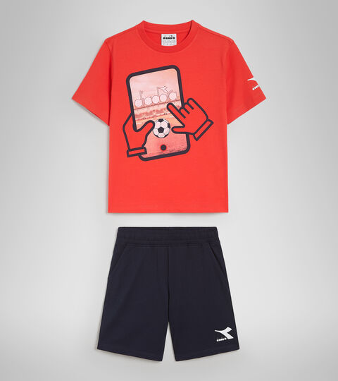 JB.SET SS PLAYGROUND, POPPY RED Cotton shorts/T-shirt set - Boys JB.SET SS PLAYGROUND POPPY RED - Diadora