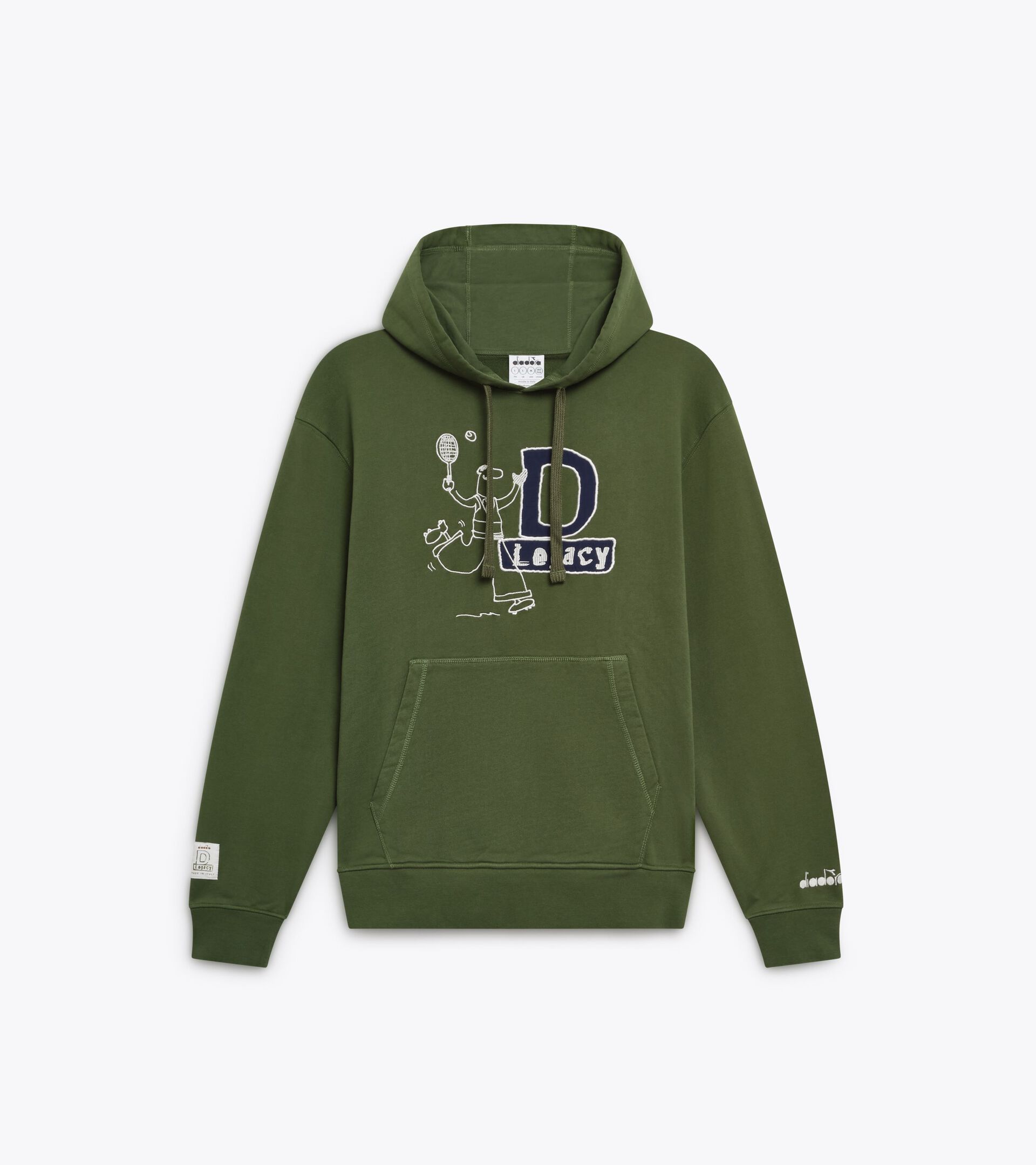 Sudadera con capucha Legacy - Made in Italy - Para todos los g&eacute;neros
 HOODIE LEGACY VERDE JARDIN - Diadora