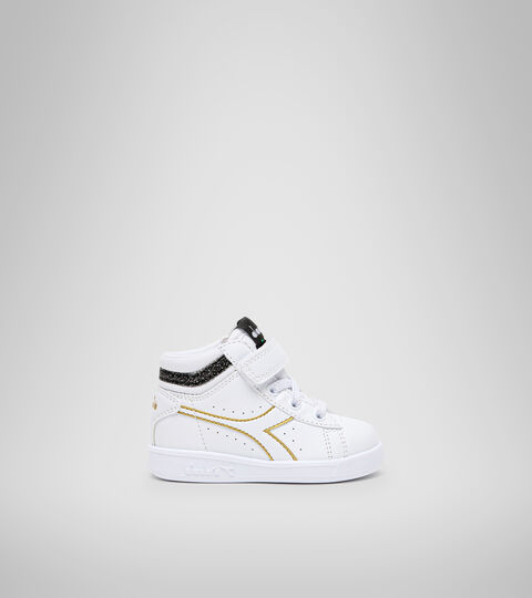 Sports shoes - Toddlers 1-4 years GAME P HIGH GIRL TD WHITE/BLACK/GOLD - Diadora