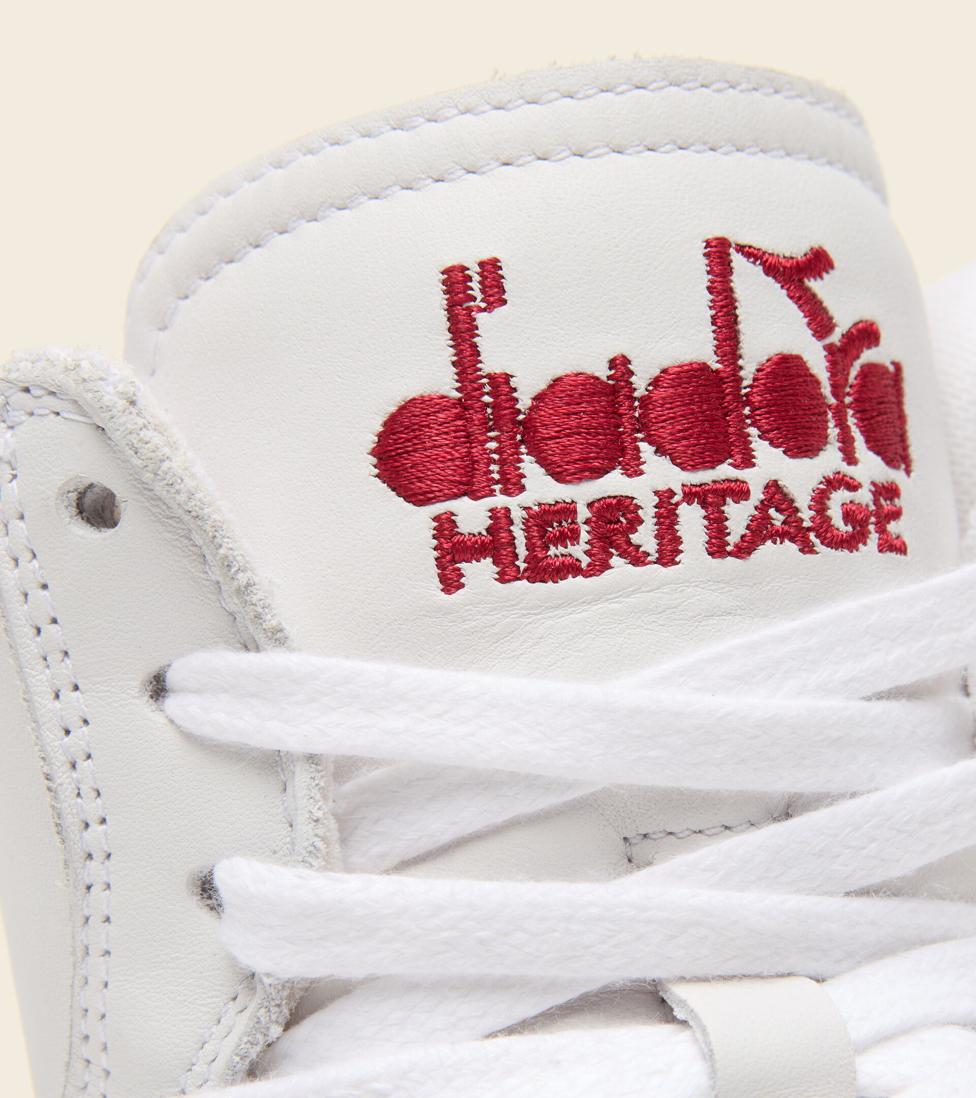 Chaussures Heritage - Unisexe MI BASKET USED BLANC/ROUGE GRENAT - Diadora