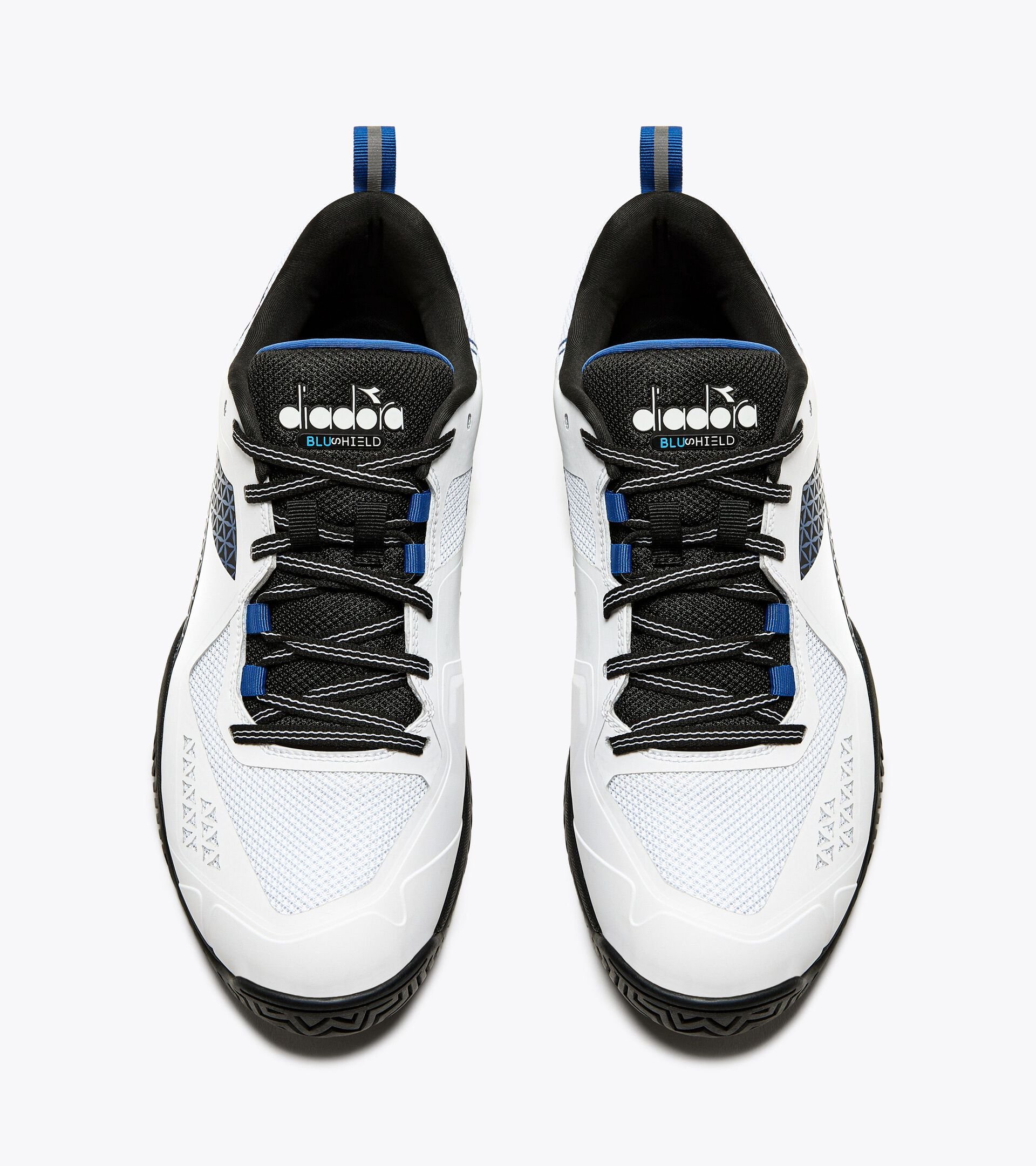 Tennis shoes for hard surfaces or clay - Men BLUSHIELD TORNEO 2 AG WHITE/DEJA VU BLUE/BLACK - Diadora