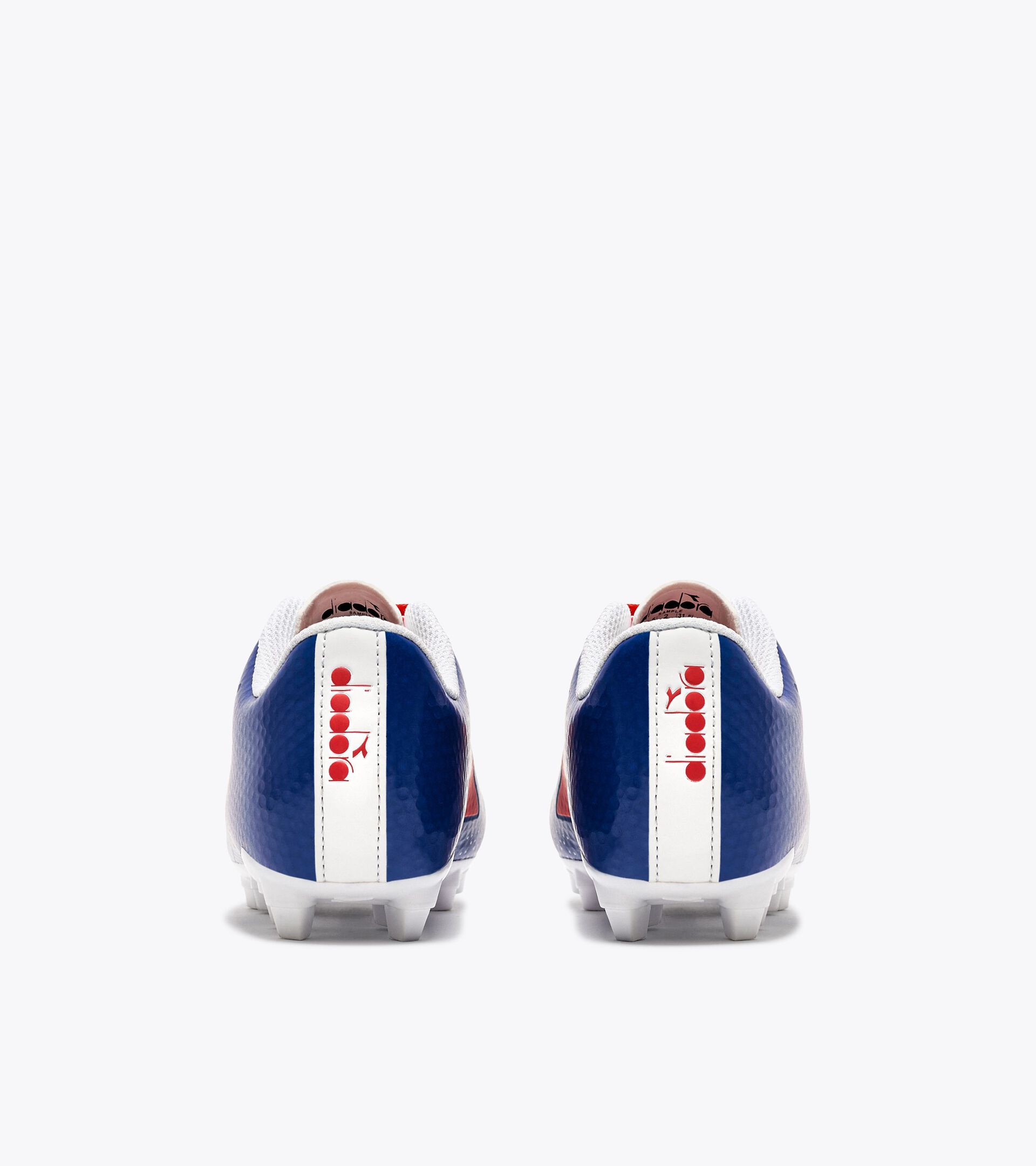 Calcio boots for firm grounds - Junior CATTURA GR LPU JR ROYAL BLUE/RED FLUO/WHITE - Diadora