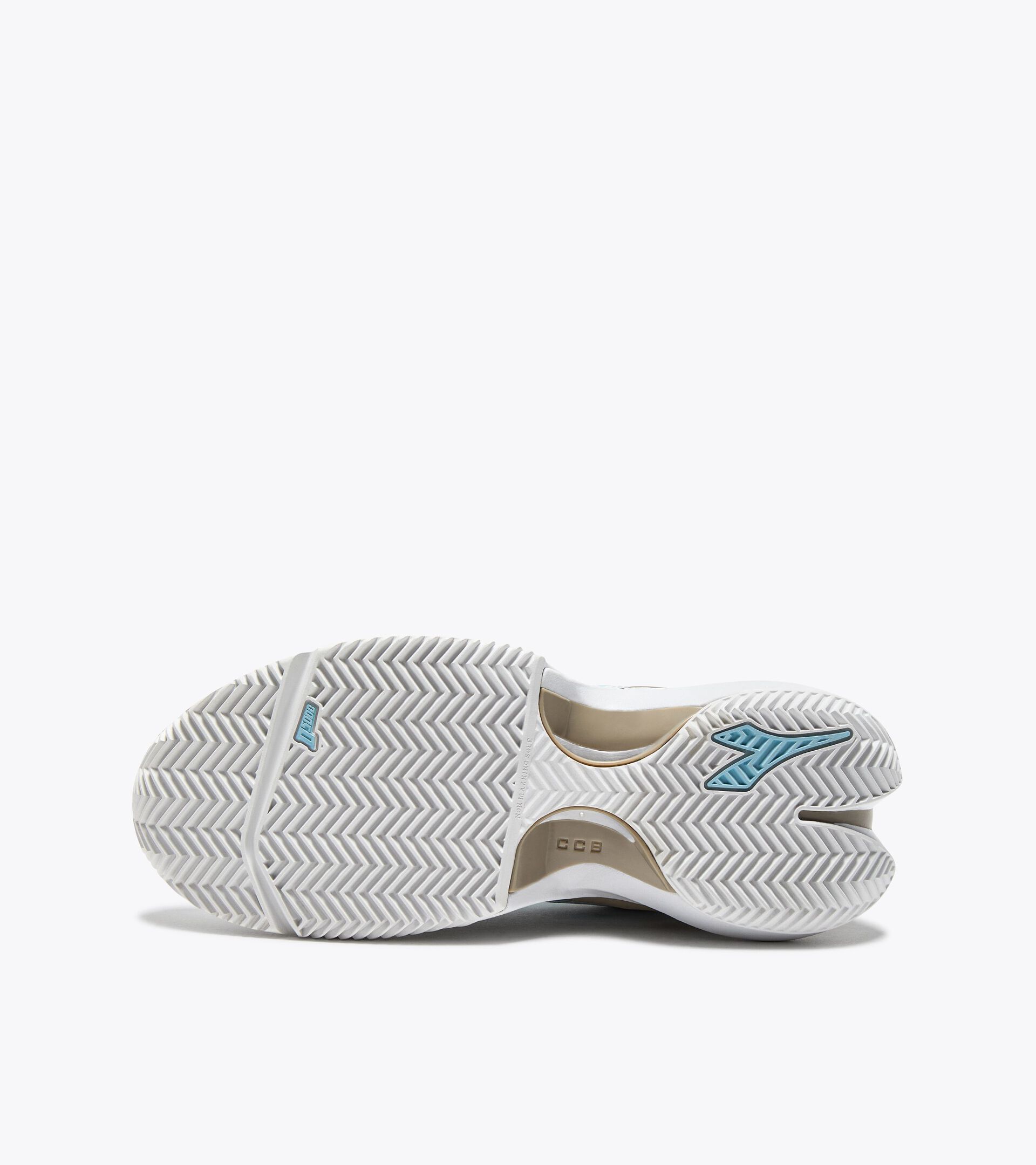 Zapatillas de tenis para terrenos de tierra batida - Mujer  FINALE W CLAY WHITE/CORYDALIS BLUE - Diadora