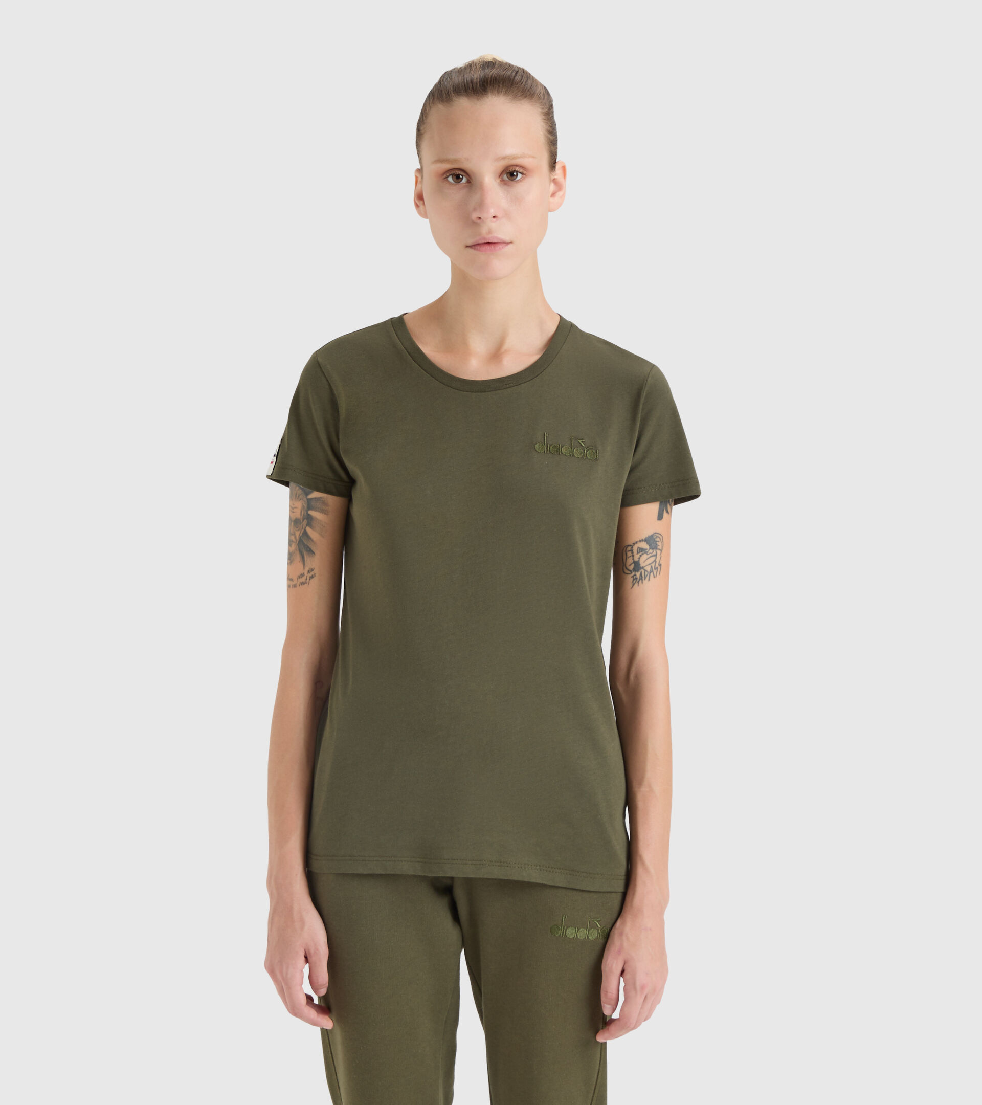 T-shirt in cotone - Made in Italy - Donna L. T-SHIRT SS MII VERDE MILITARE - Diadora