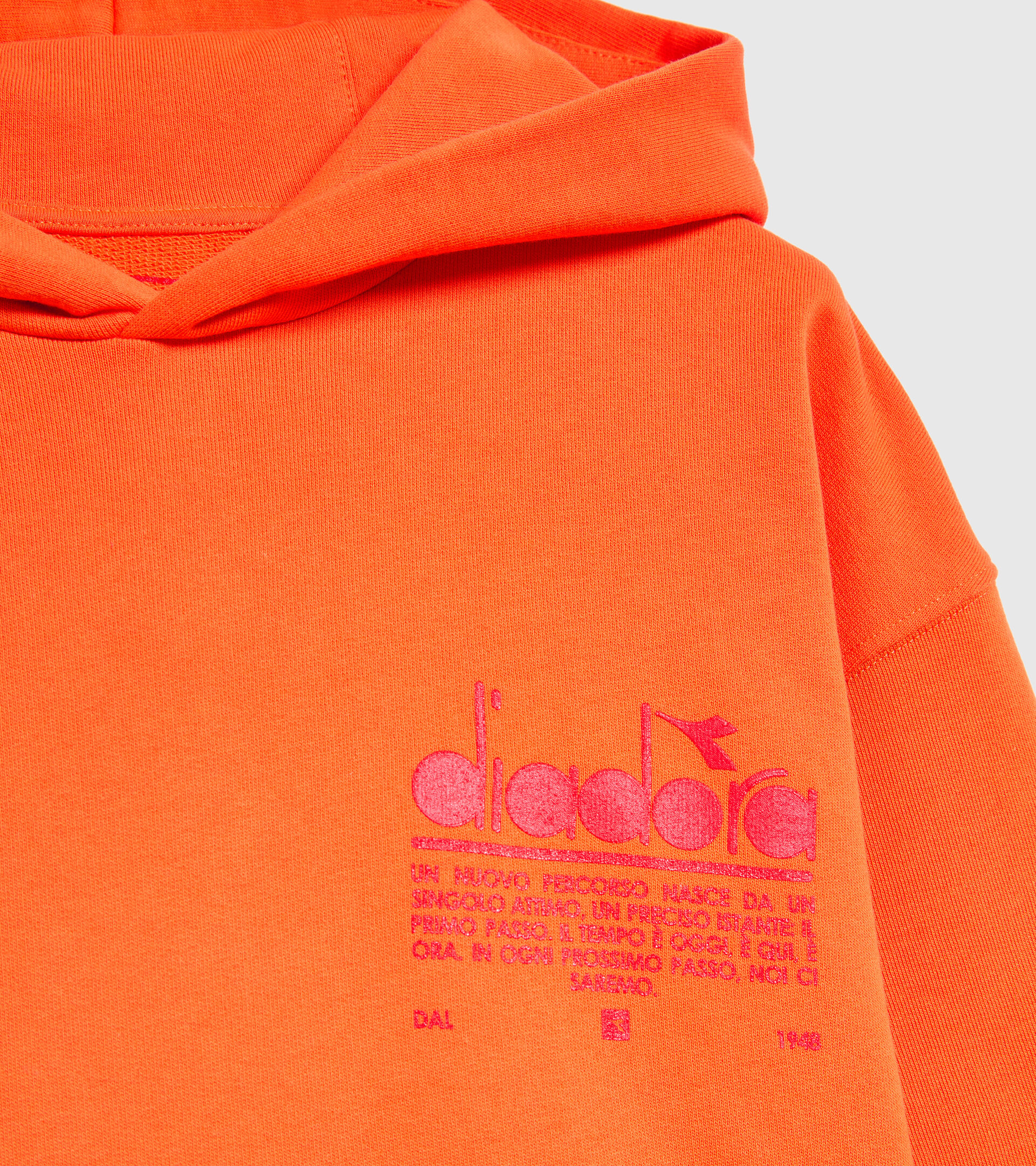 Sweatshirt mit Kapuze aus aufgerauter Baumwolle - Unisex HOODIE MANIFESTO ORANGEN - Diadora