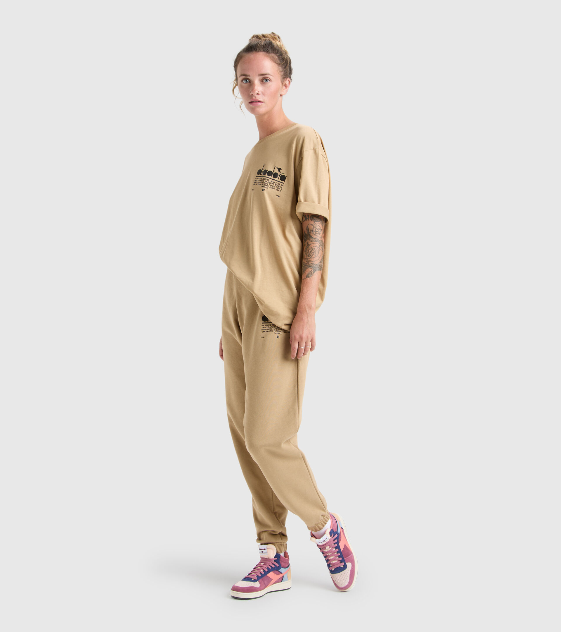 Cotton sports trousers - Unisex PANT MANIFESTO BEIGE TAN - Diadora