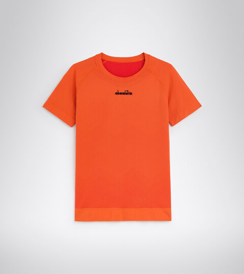 L. SS SKIN FRIENDLY T-SHIRT, FIERY RED/ORANGE VERMILLION Italian-made running T-shirt - Women L. SS SKIN FRIENDLY T-SHIRT FIERY RED/ORANGE VERMILLION - Diadora