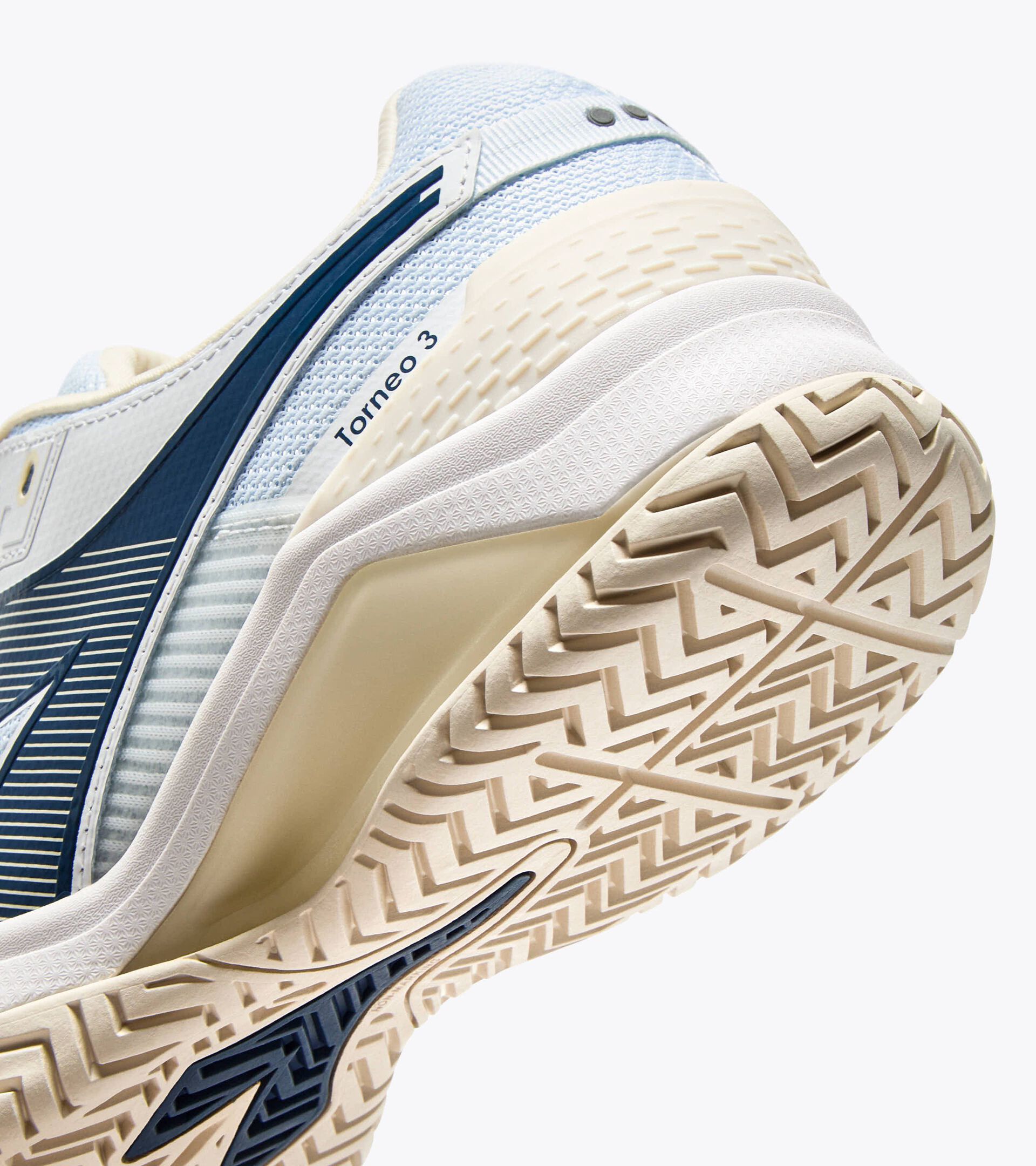 Tennis shoe for hard surfaces and clay courts -  Protection and cushioning - Men&rsquo;s BLUSHIELD TORNEO 3 AG WHT/ENSIGN BLUE/WHISPER WHT - Diadora