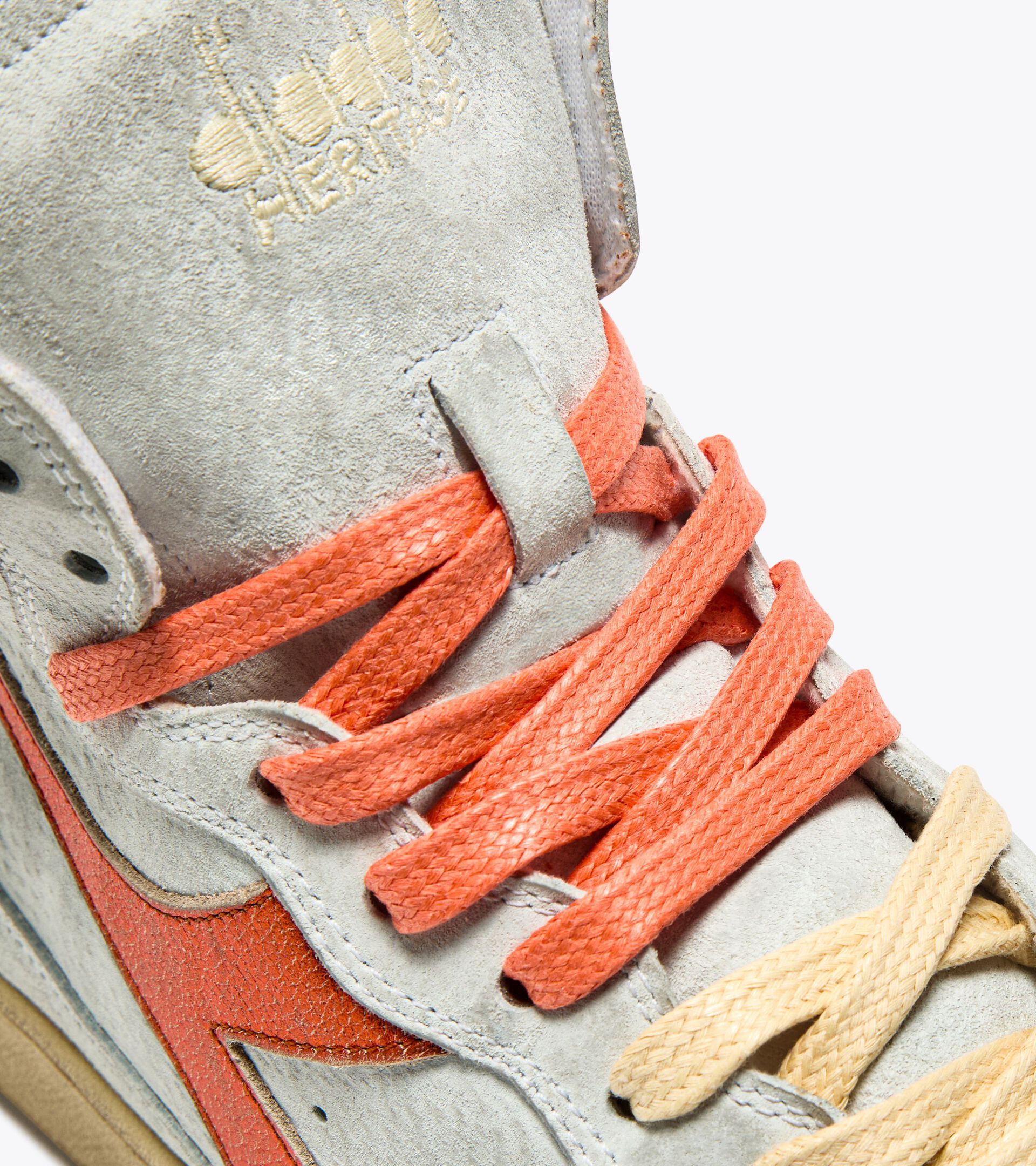 Chaussures Heritage - Femme MI BASKET METAL PIGSKIN USED WN BIANCO/ARANCIO NASTURZIO - Diadora