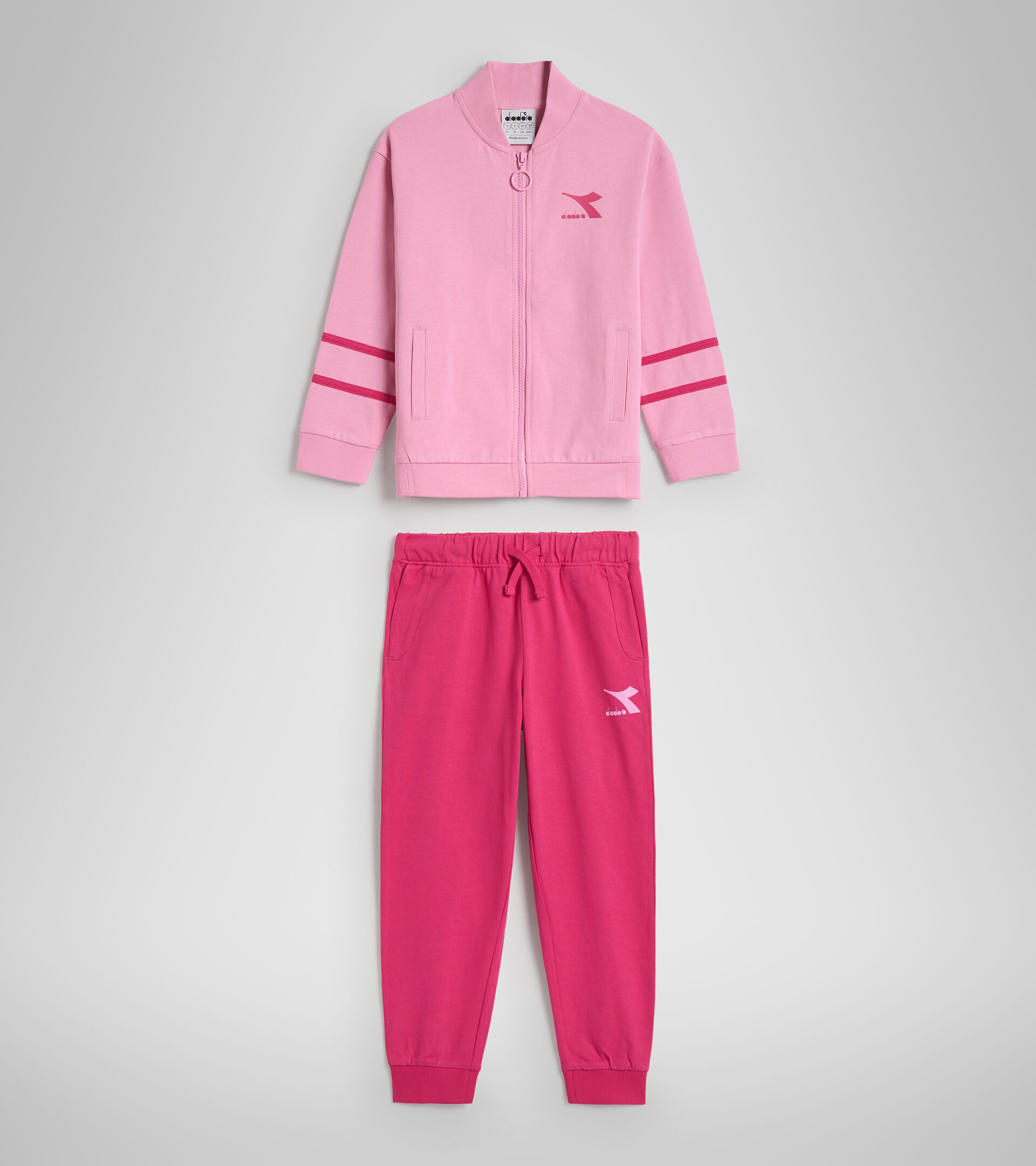 Junior sports tracksuit - Unisex JU.TRACKSUIT FZ RAINBOW CANDY PINK - Diadora