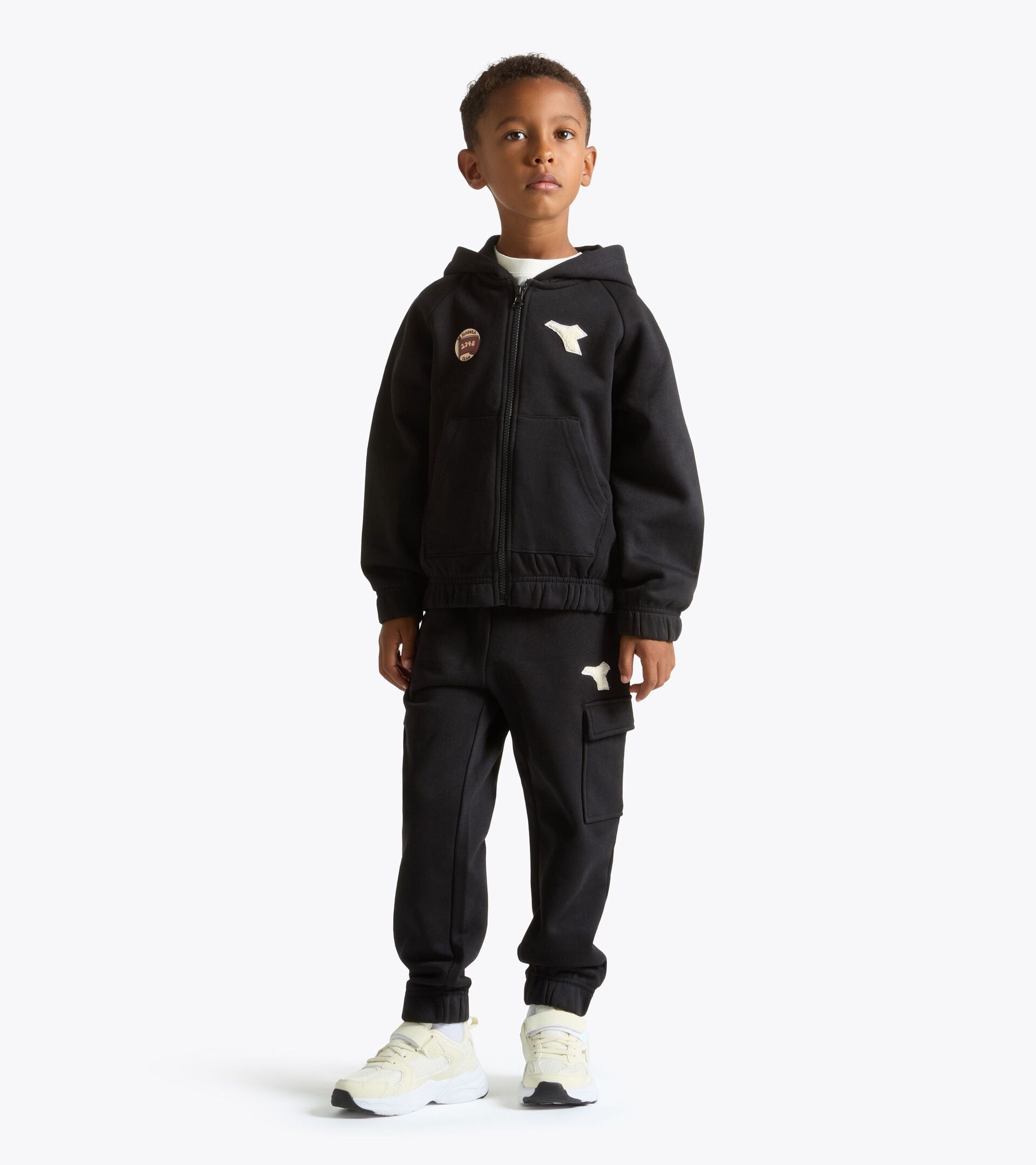 Surv&ecirc;tement cotton look - Regular - Gar&ccedil;on JB. TRACKSUIT HD FZ LOGO (BR) NOIR - Diadora
