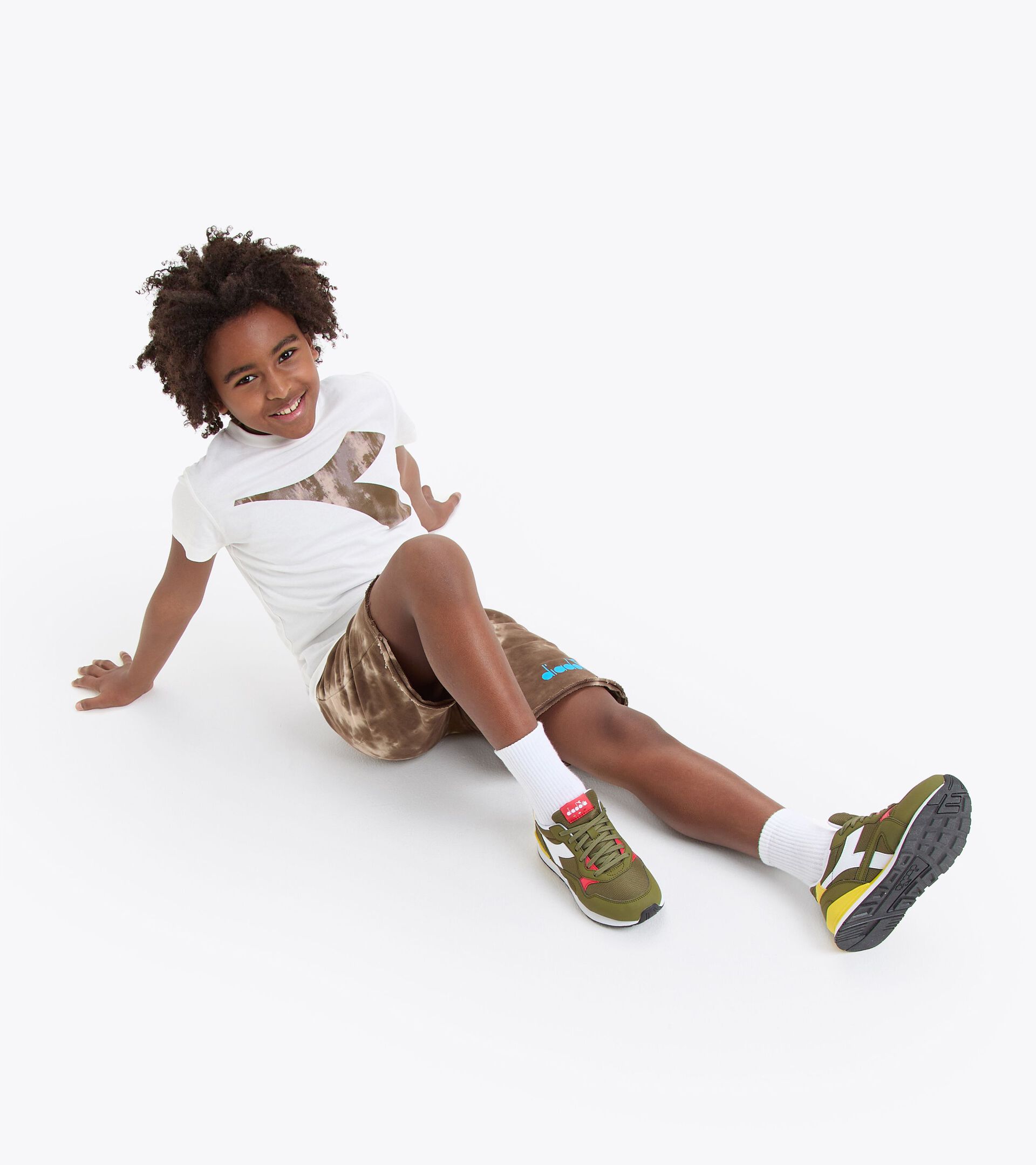 T-shirt 100% cotone - Bambino JB.T-SHIRT SS FREGIO TIE DYE BEIGE AVORIO - Diadora