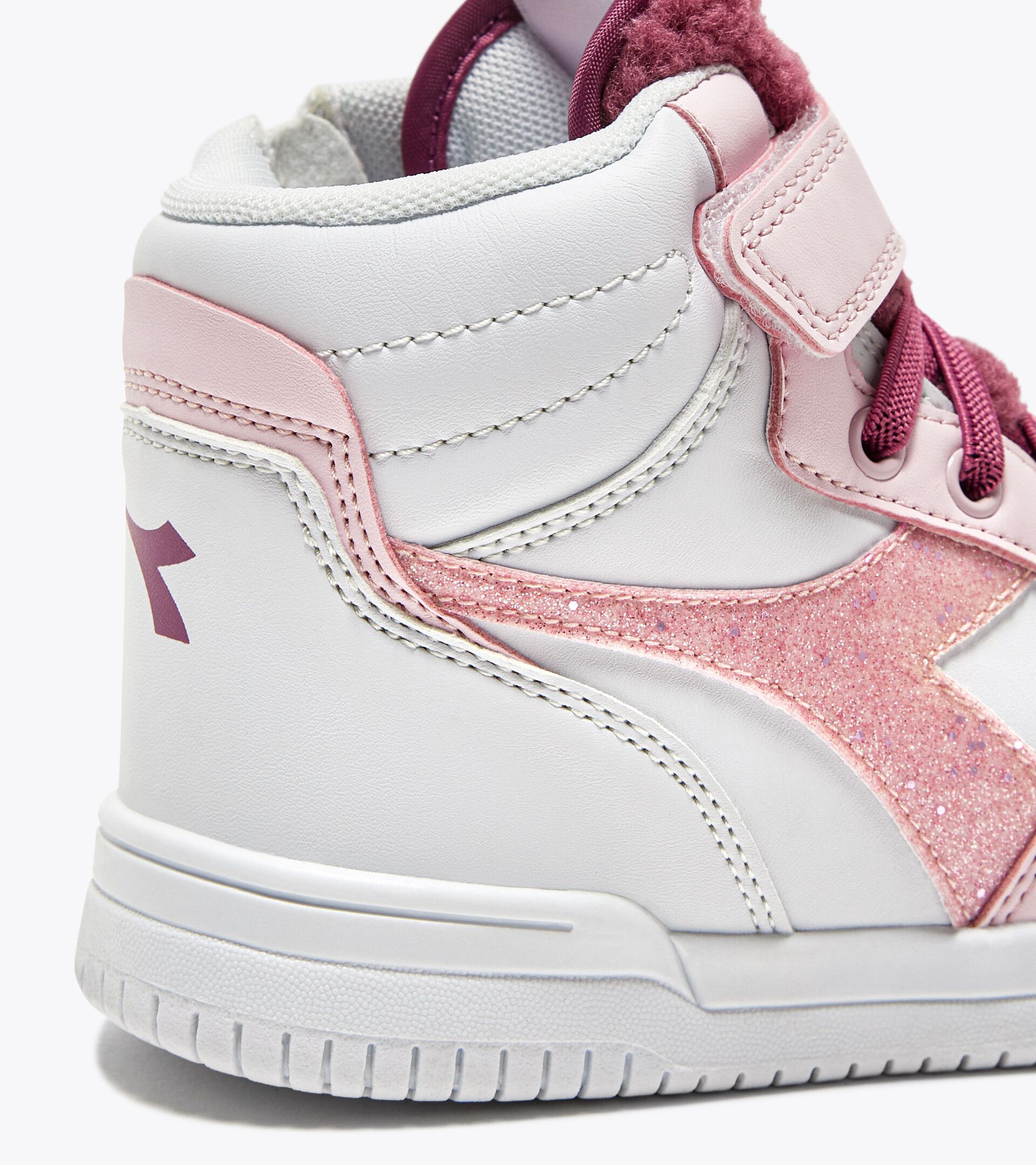 Sports shoes - Girls - 4 to 8 years old
 RAPTOR MID GIRL FLUFFY PS WHITE/RED VIOLET - Diadora