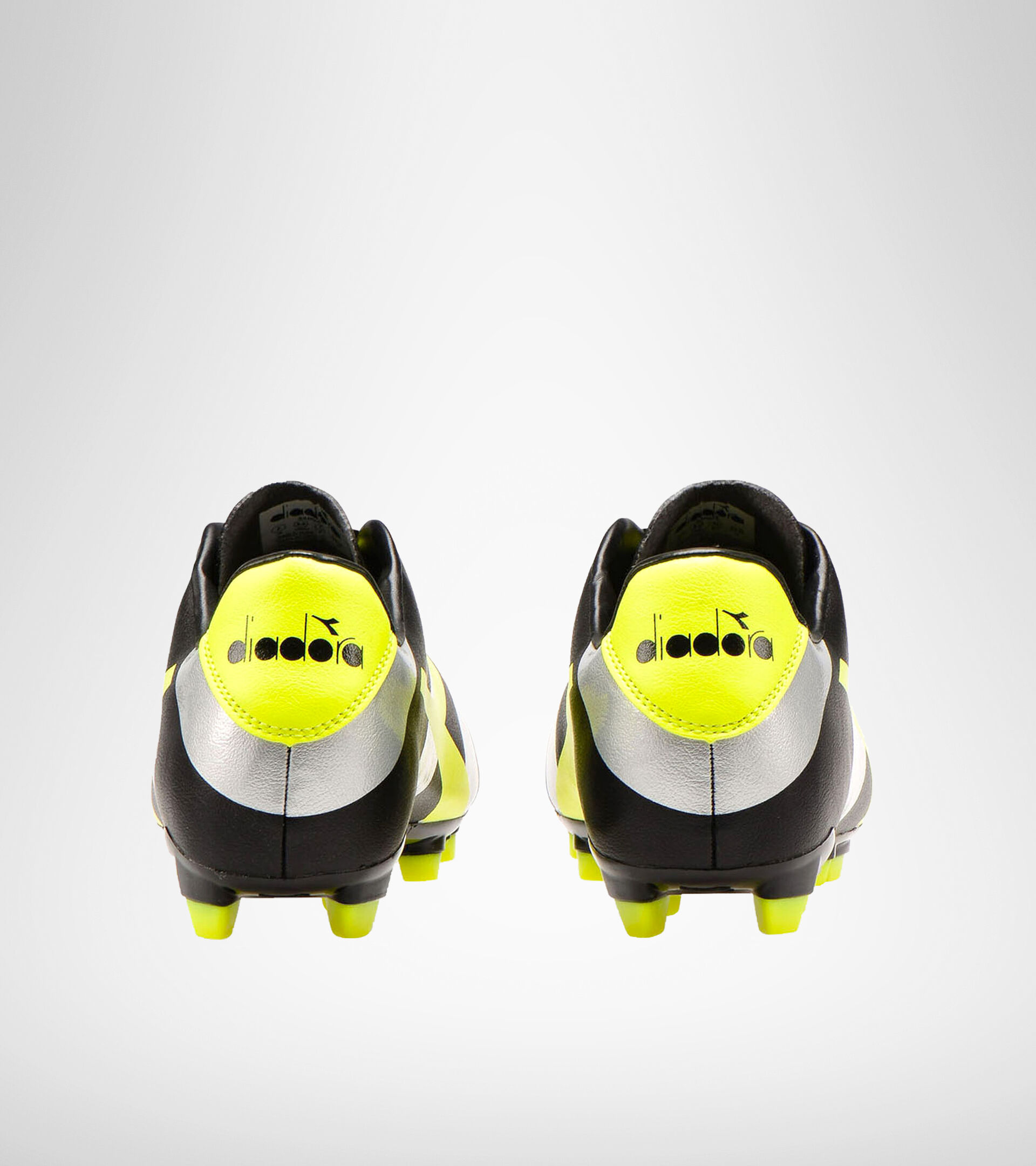 Firm ground football boot RAPTOR R LPU BLACK/SILVER/YELLOW FL DD - Diadora