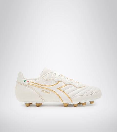 Chaussures de football pour terrains compacts - Made in Italy BRASIL ITALY OG LT+  MDPU BLANC/OR BRUN - Diadora