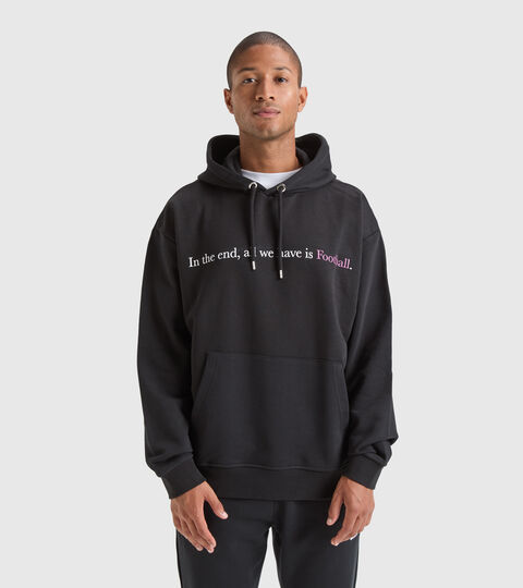 Throwback sports sweatshirt - Unisex HOODIE CLASSIC STORY RB BLACK - Diadora