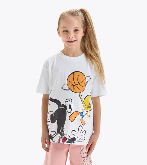 Sports T-shirt - Kids JU.T-SHIRT SS WB OPTICAL WHITE + A - Diadora