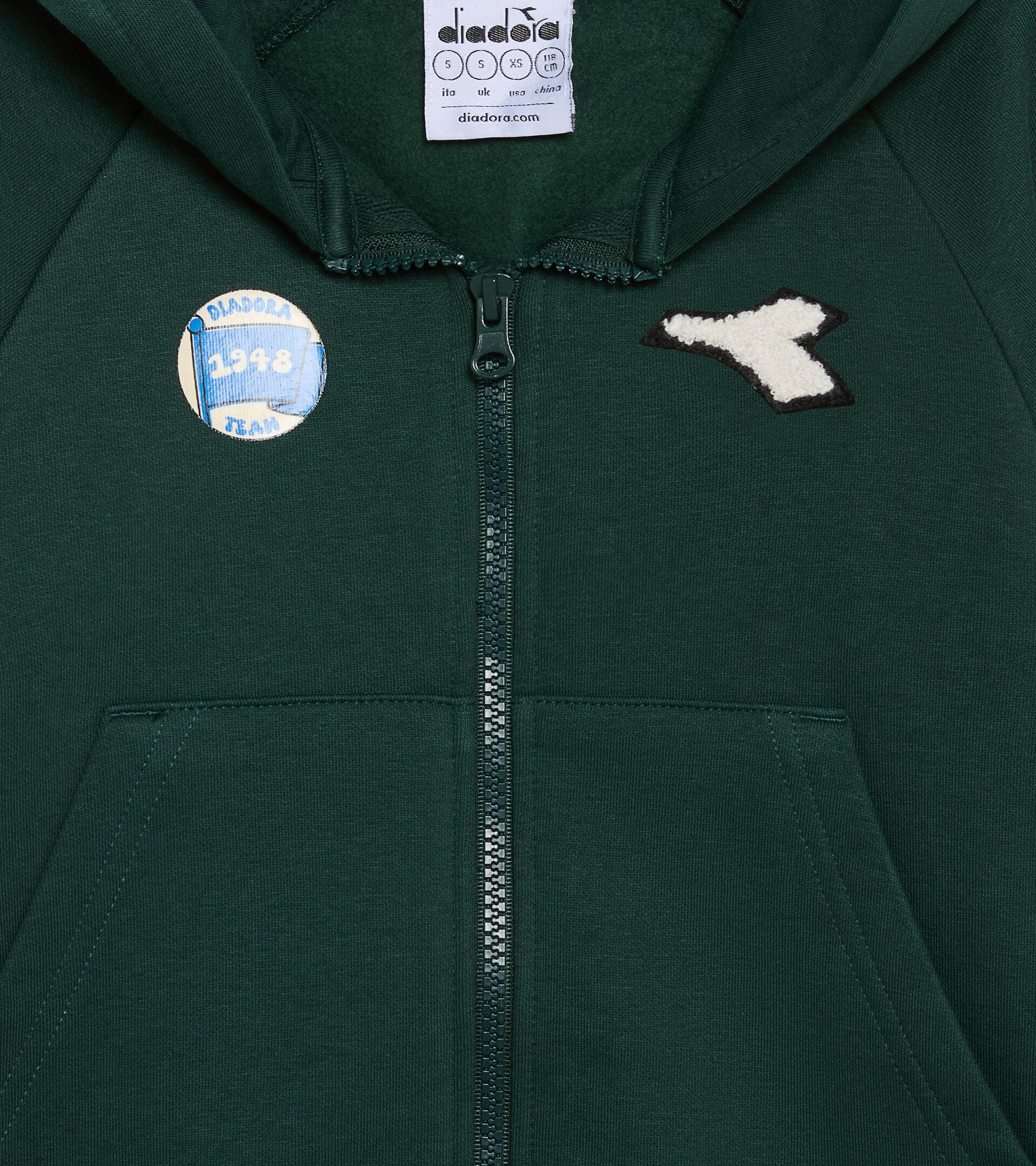 Ch&aacute;ndal cotton look - Regular - Ni&ntilde;o JB. TRACKSUIT HD FZ LOGO (BR) VERDE BOSQUECILLO DE PINO - Diadora