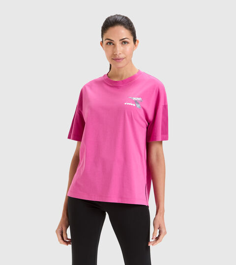 Cotton sports T-shirt - Women L.T-SHIRT SS FLOSS PINK IBIS - Diadora