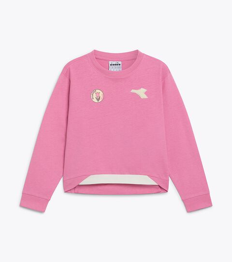 Long-sleeved T-shirt - Regular fit - Girls JG. T-SHIRT LS LOGO CASHMERE ROSE - Diadora