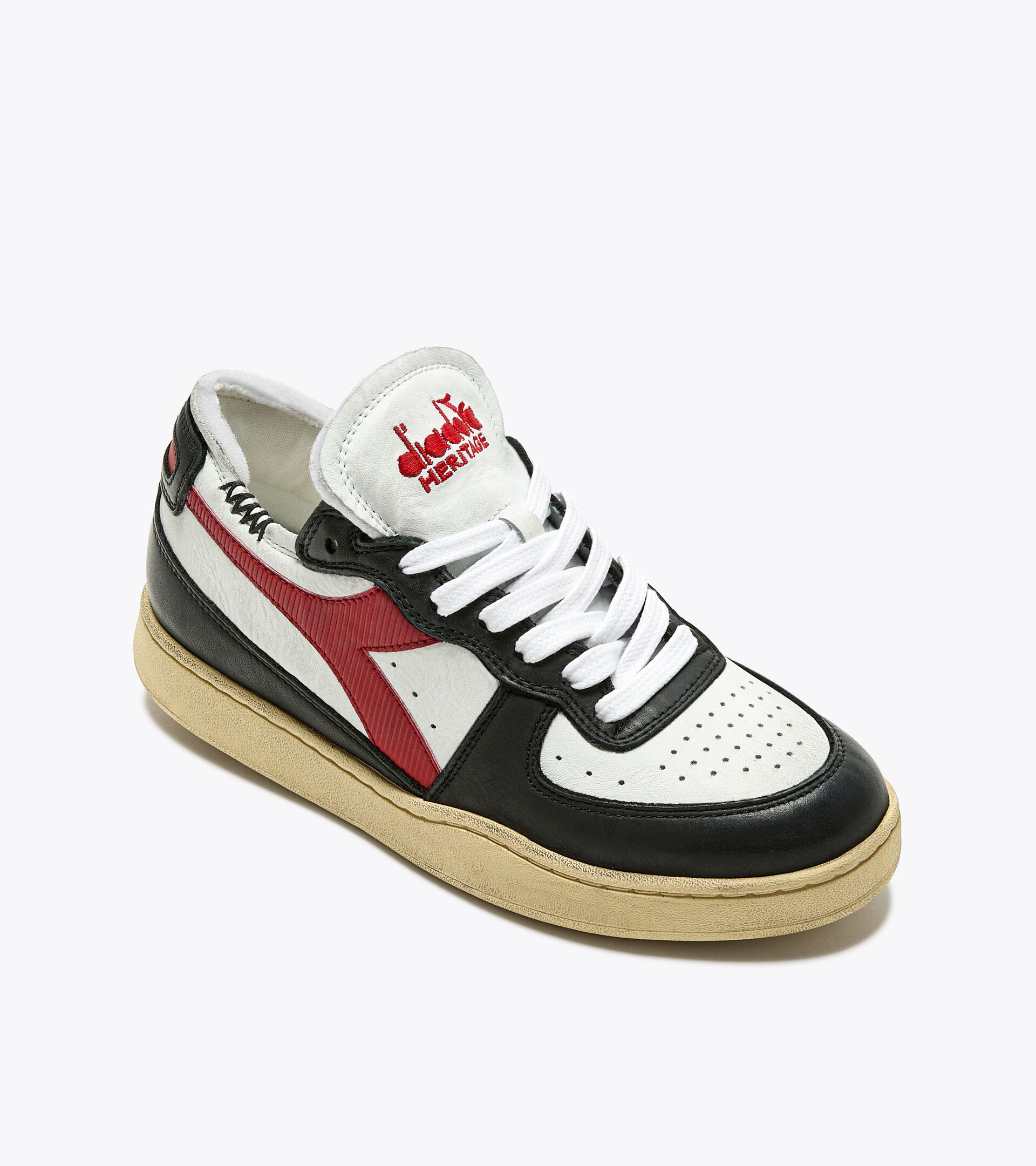 Chaussures Heritage - Gender neutral MI BASKET ROW CUT BIANCO/NERO/ROSSO - Diadora