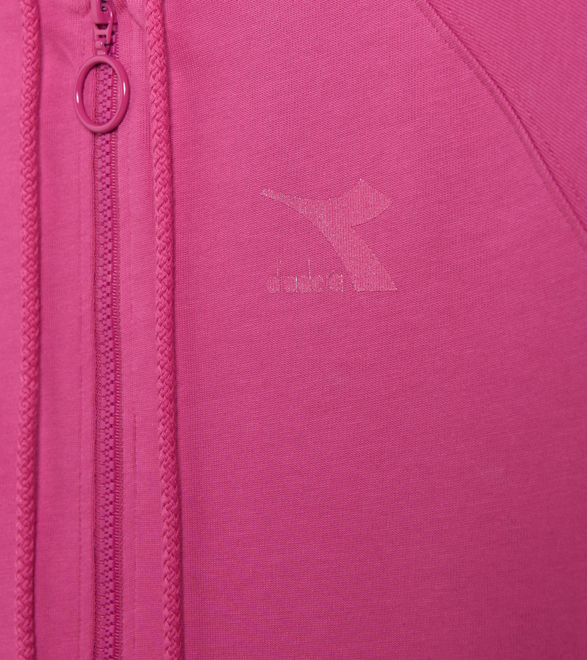 Cotton sports sweatshirt - Women L. HOODIE FZ CHROMIA PINK IBIS - Diadora