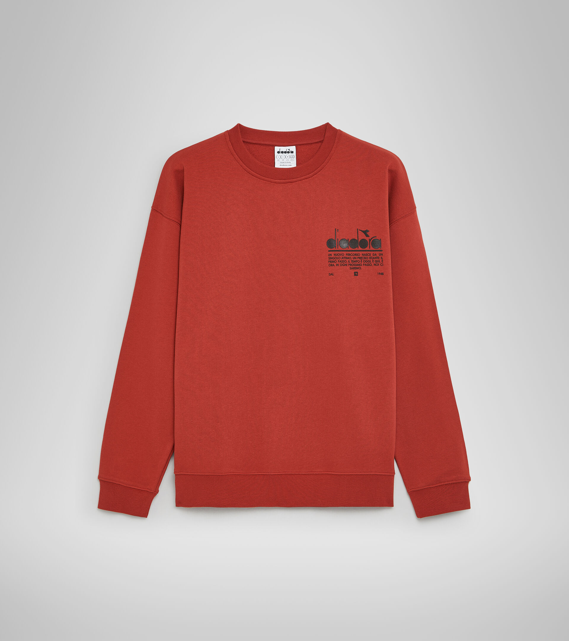 Felpa in cotone - Unisex SWEATSHIRT CREW MANIFESTO MARRONE PORPORA - Diadora