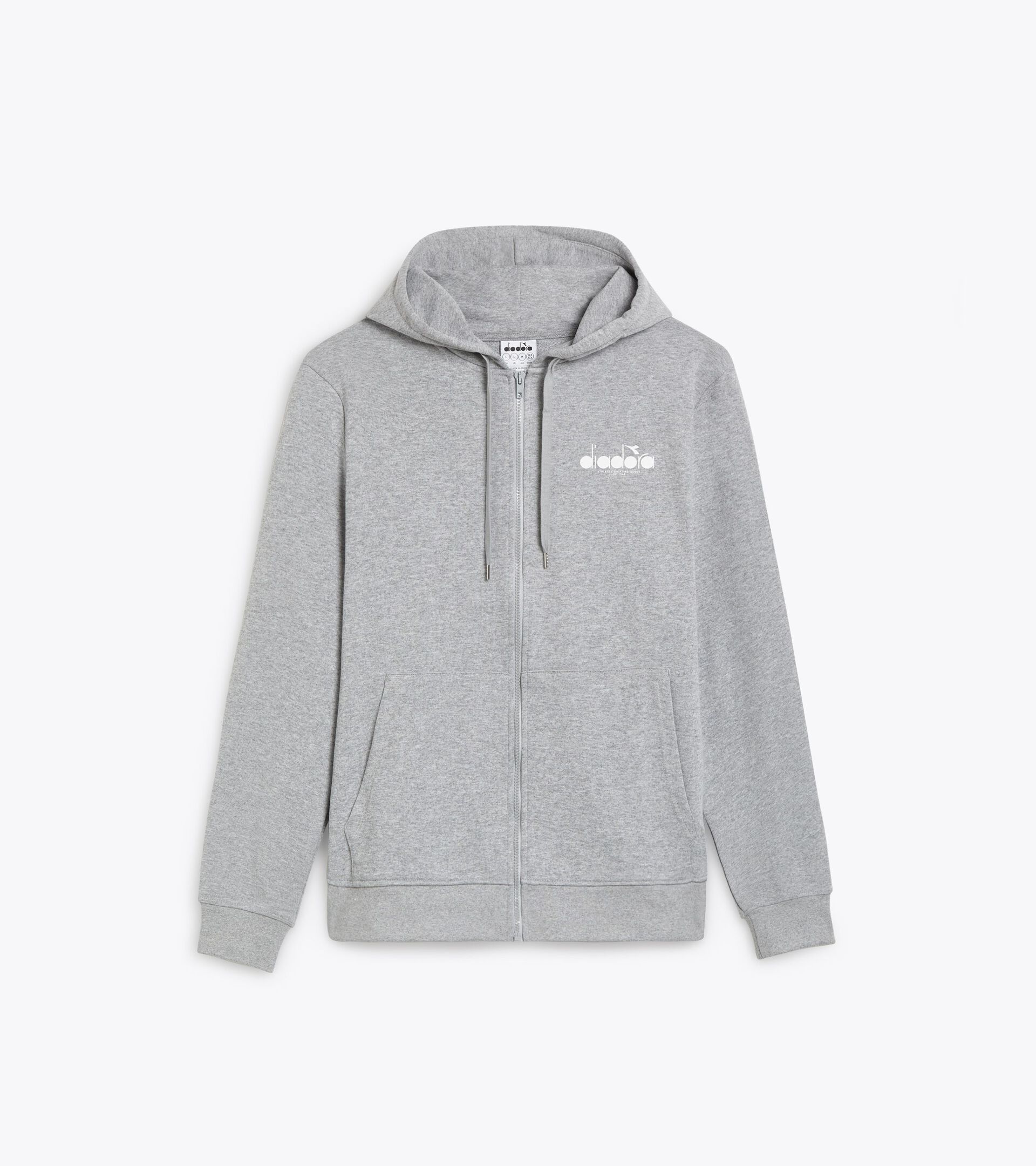 Zipped hoodie - All-Gender HOODIE FZ LOGO HIGH RISE MELANGE - Diadora