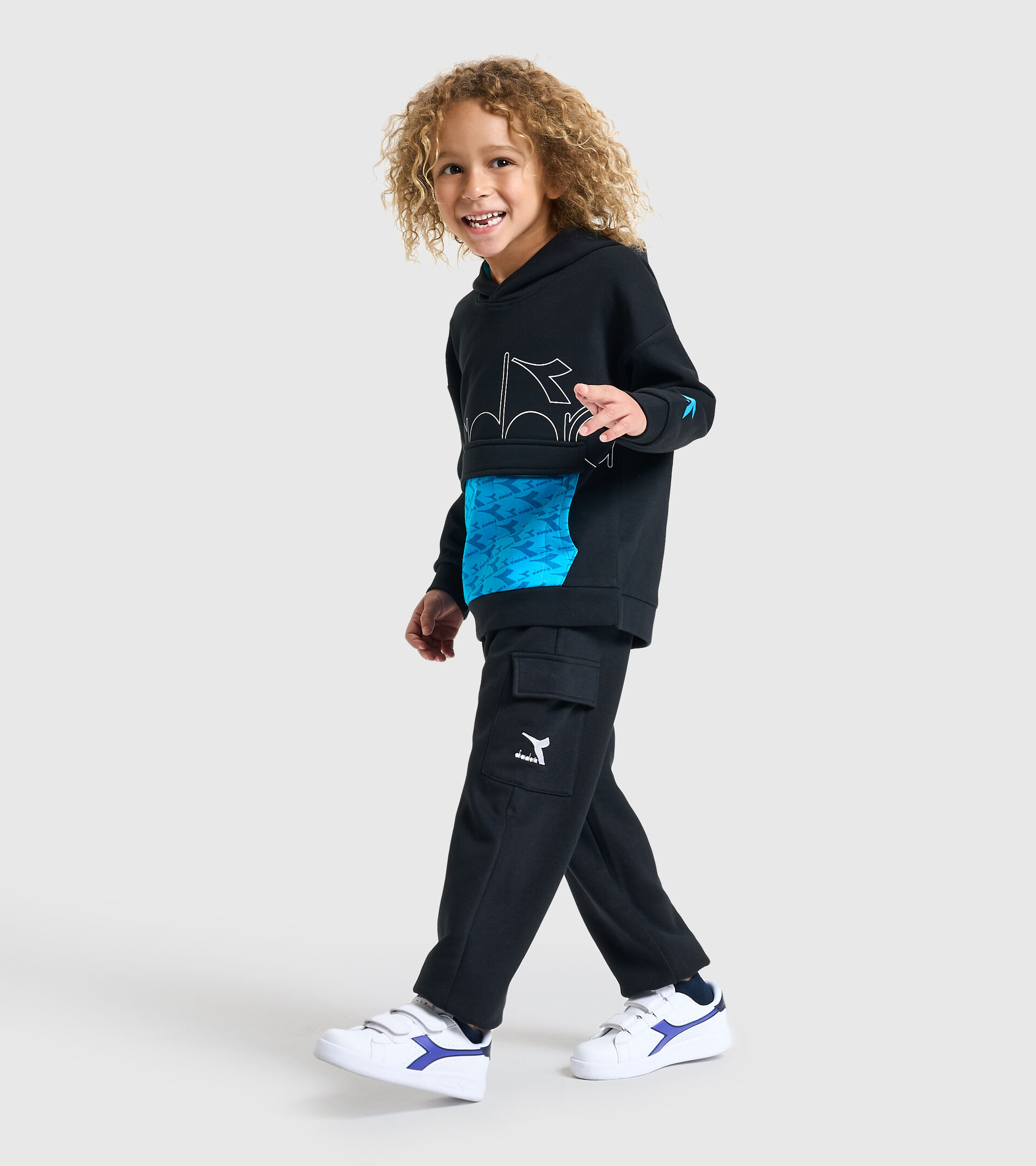 Hooded sweatshirt - Kids JB.HOODIE HOOPLA BLACK - Diadora