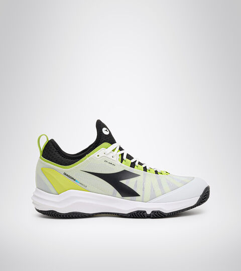 Zapatillas de tenis para campos de tierra batida - Hombre SPEED BLUSHIELD FLY 3 + CLAY BLANCO/NEGRO/VERDE LIMA - Diadora