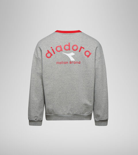 SWEATSHIRT CREW ATLETICO, LIGHT MIDDLE GREY MELANGE Crew-neck sweatshirt - Unisex SWEATSHIRT CREW ATLETICO LIGHT MIDDLE GREY MELANGE - Diadora