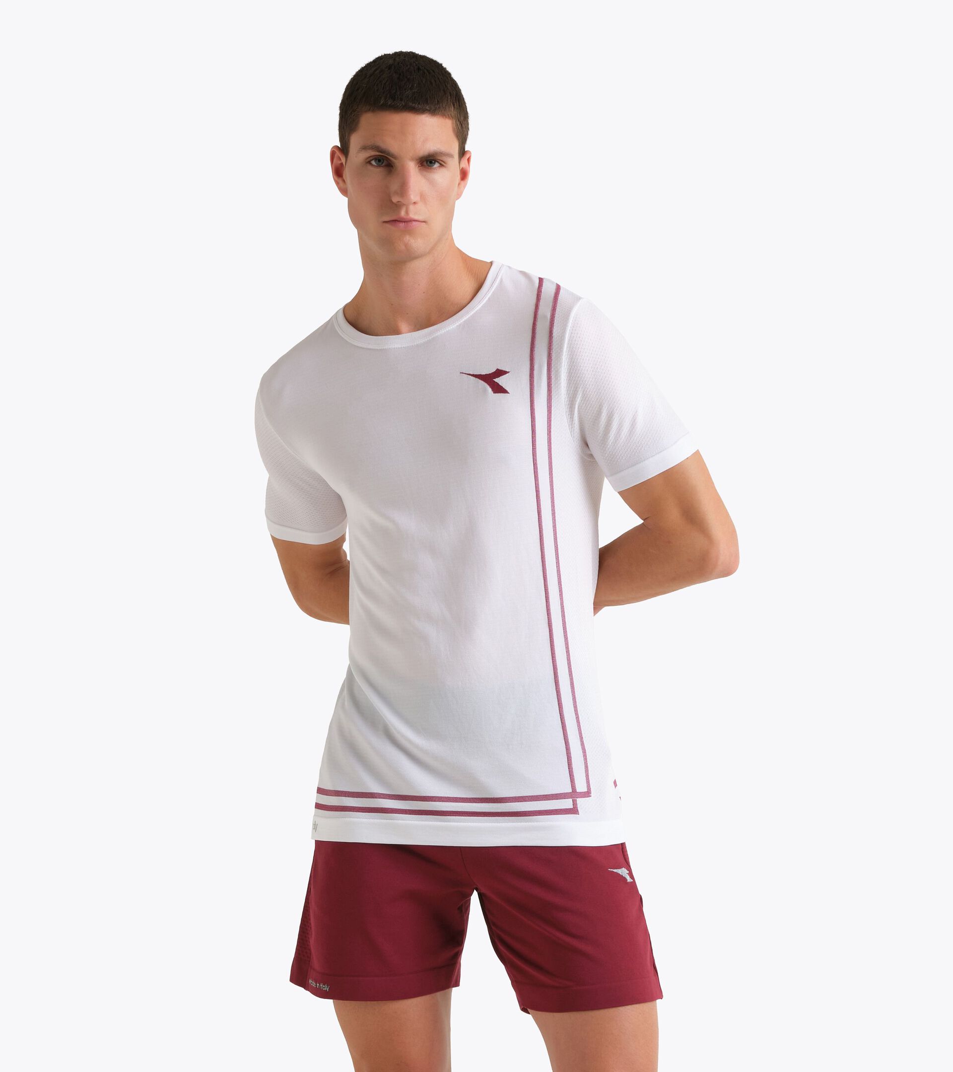 Camiseta STRATOUNO Made in Italy - Competici&oacute;n - Hombre
 SS T-SHIRT MATCH STRATOUNO BLANCO VIVO - Diadora