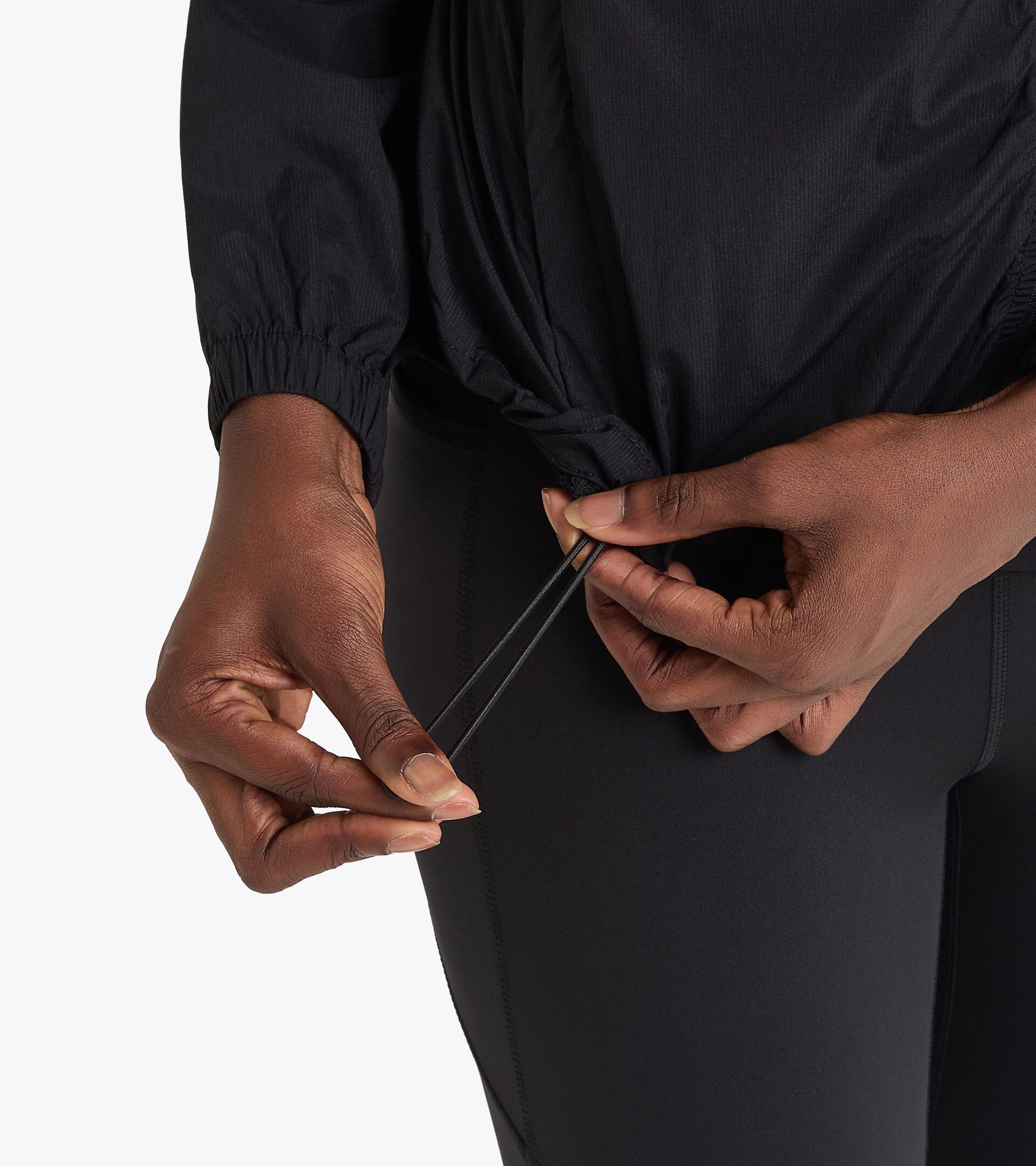 Packable windbreaker jacket  - Running - Women’s L. WINDBREAKER PACKABLE JACKET BLACK - Diadora