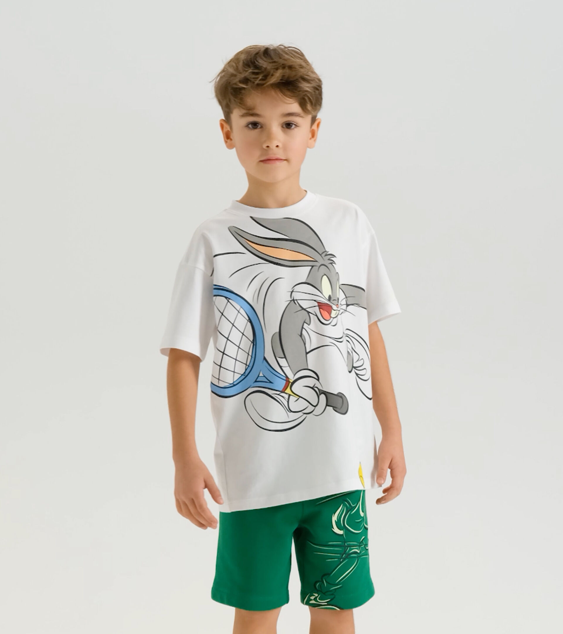 Sports T-shirt - Kids JU.T-SHIRT SS WB OPTICAL WHITE + F - Diadora