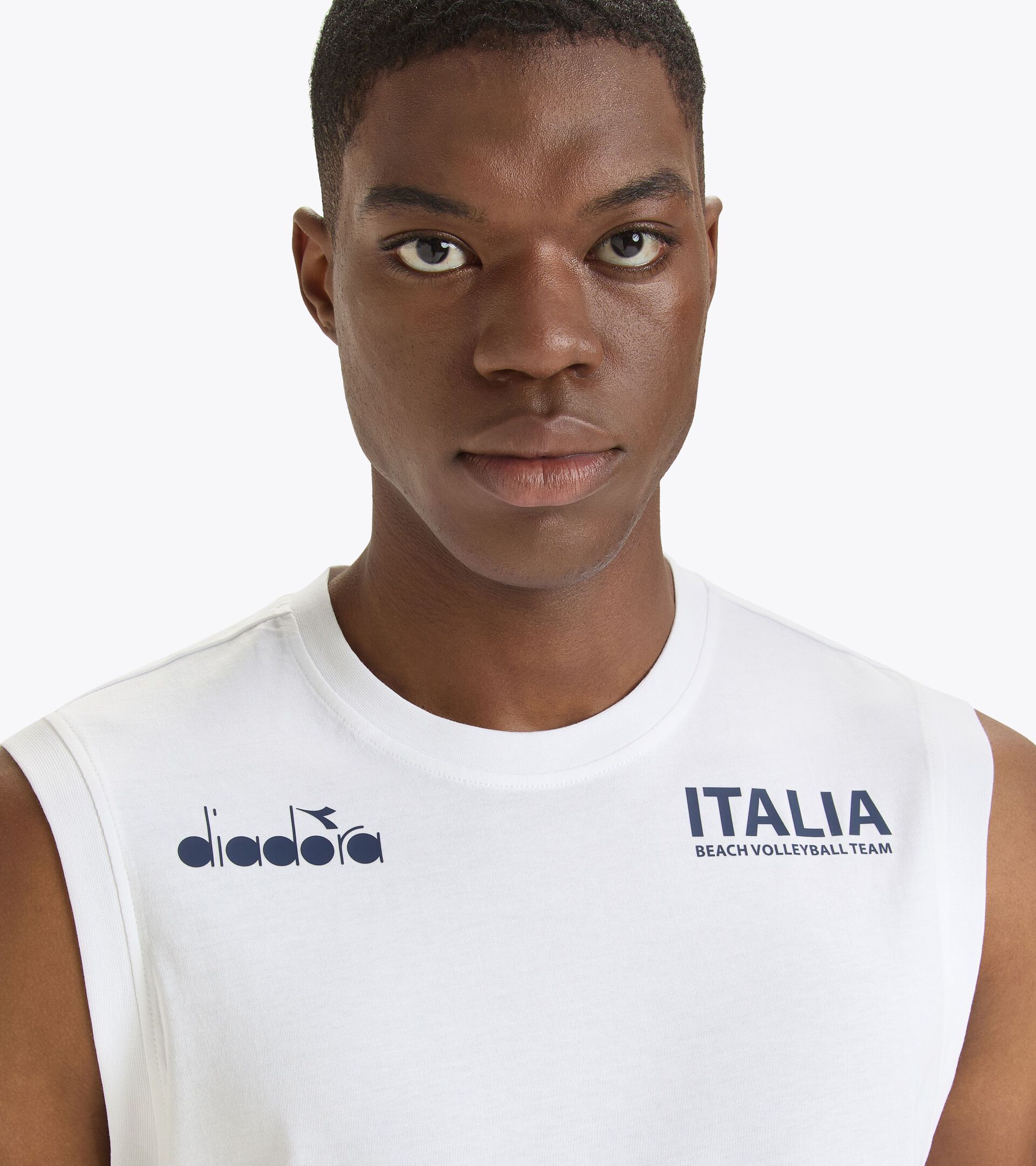 Ärmelloses T-Shirt für Herren - Beachvolleyball-Mannschaft Italien SLEEVELESS ALLENAMENTO UOMO BV24 ITALIA STRAHLEND WEISSE - Diadora