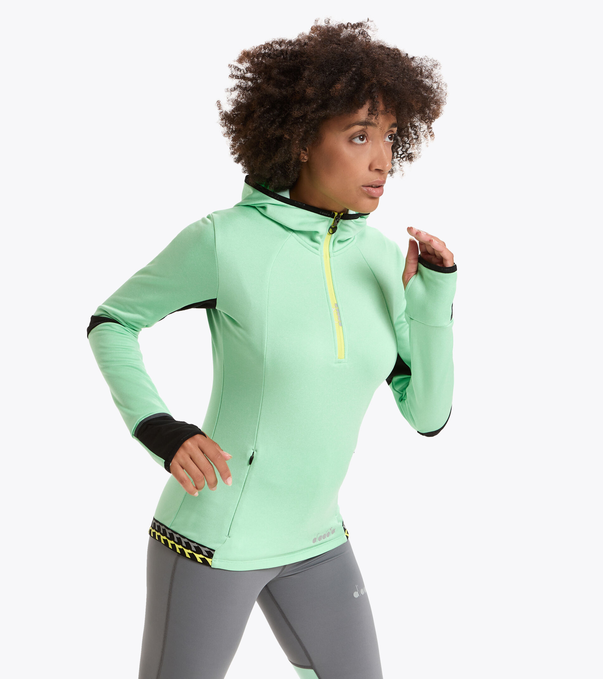 Apparel Sport DONNA L. HD WARM UP WINTER SWEAT VERDE FRESNO Diadora