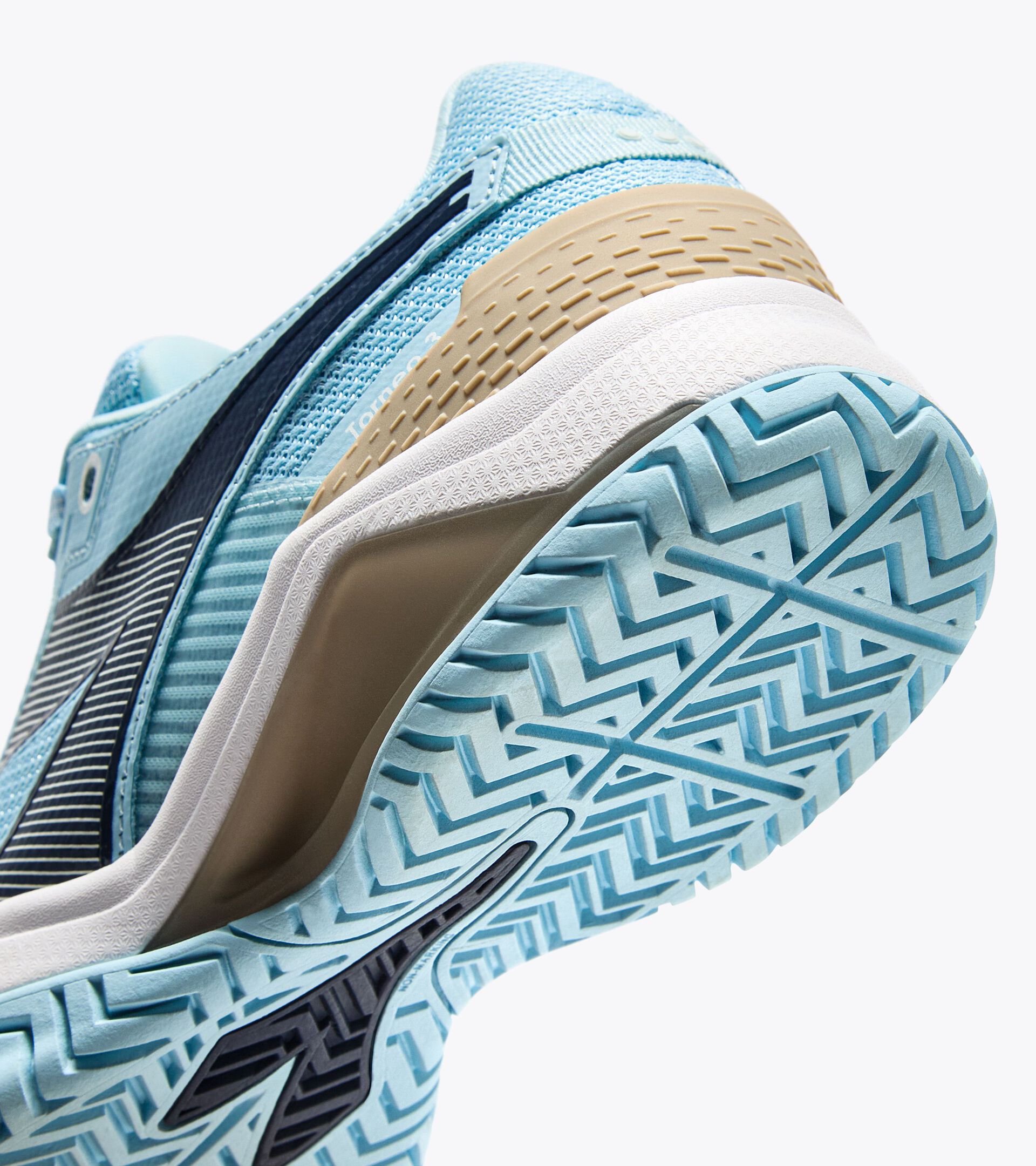 Tennis shoe for hard surfaces and clay courts -  Protection and cushioning - Women’s BLUSHIELD TORNEO 3 W AG CORYDALIS BLUE/BLACK IRIS - Diadora