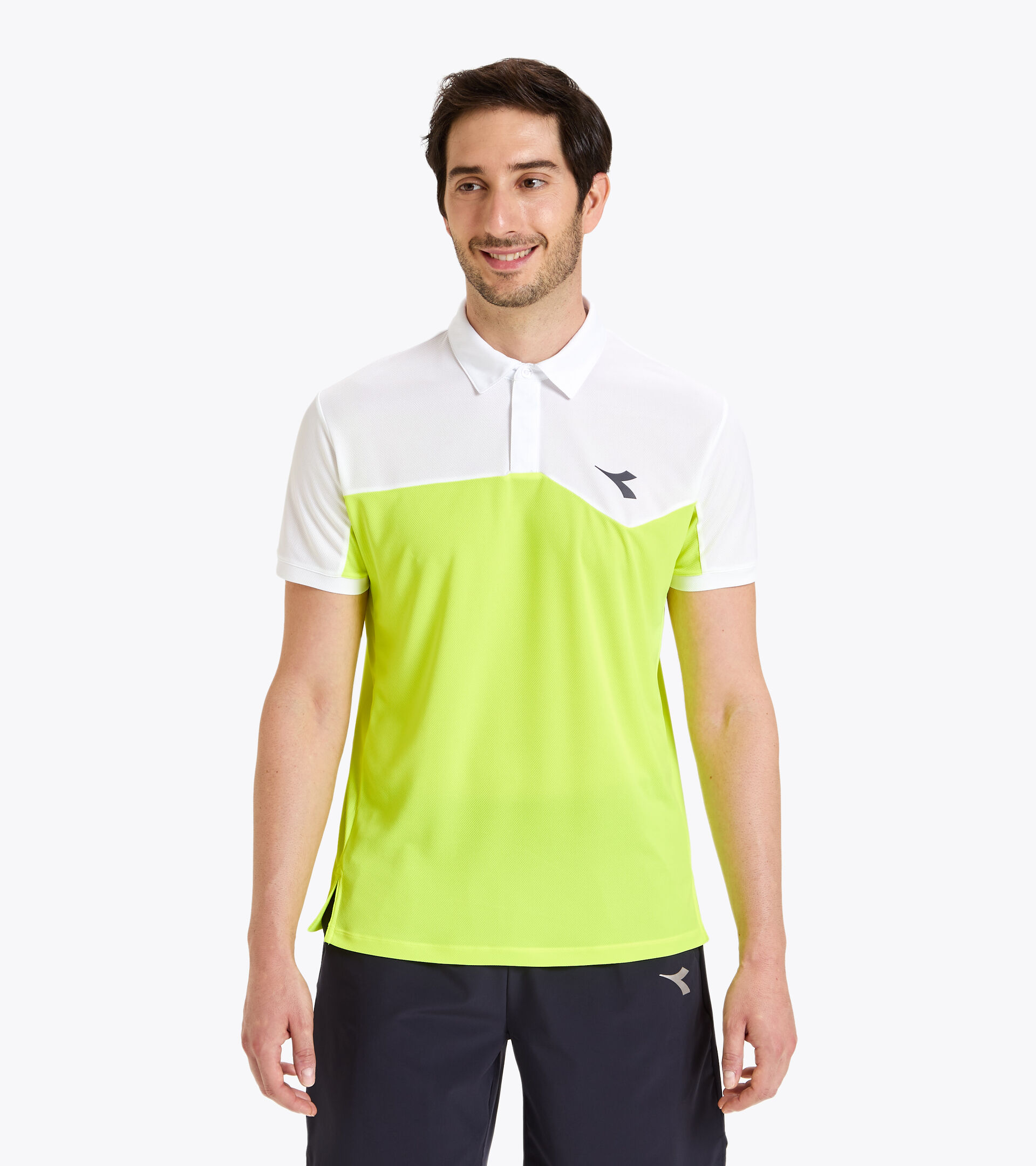Tennis polo shirt - Men POLO COURT FLUO YELLOW DD - Diadora