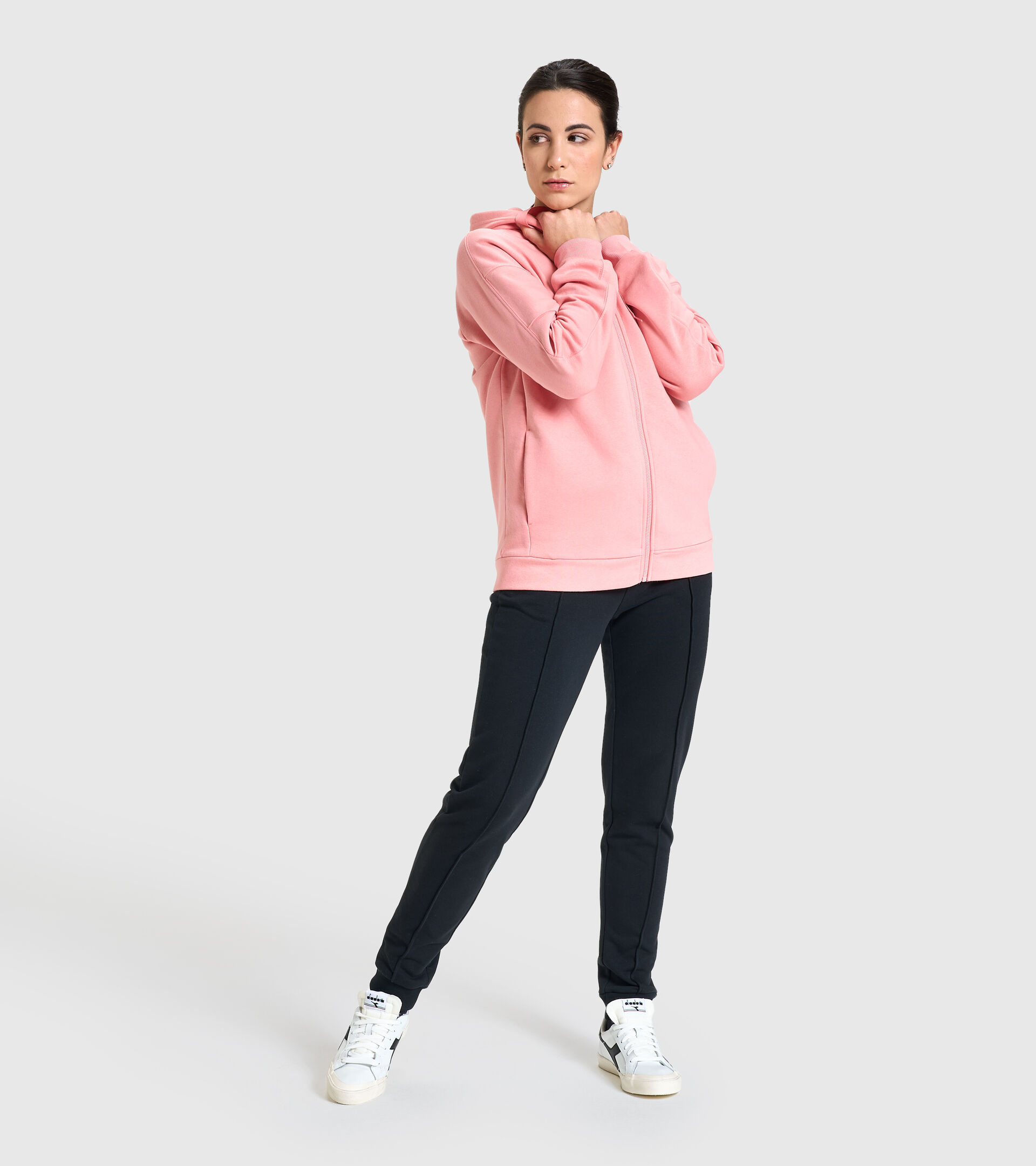 Hooded sweatshirt - Women L.HOODIE FZ BLINK LOBSTER BISQUE - Diadora